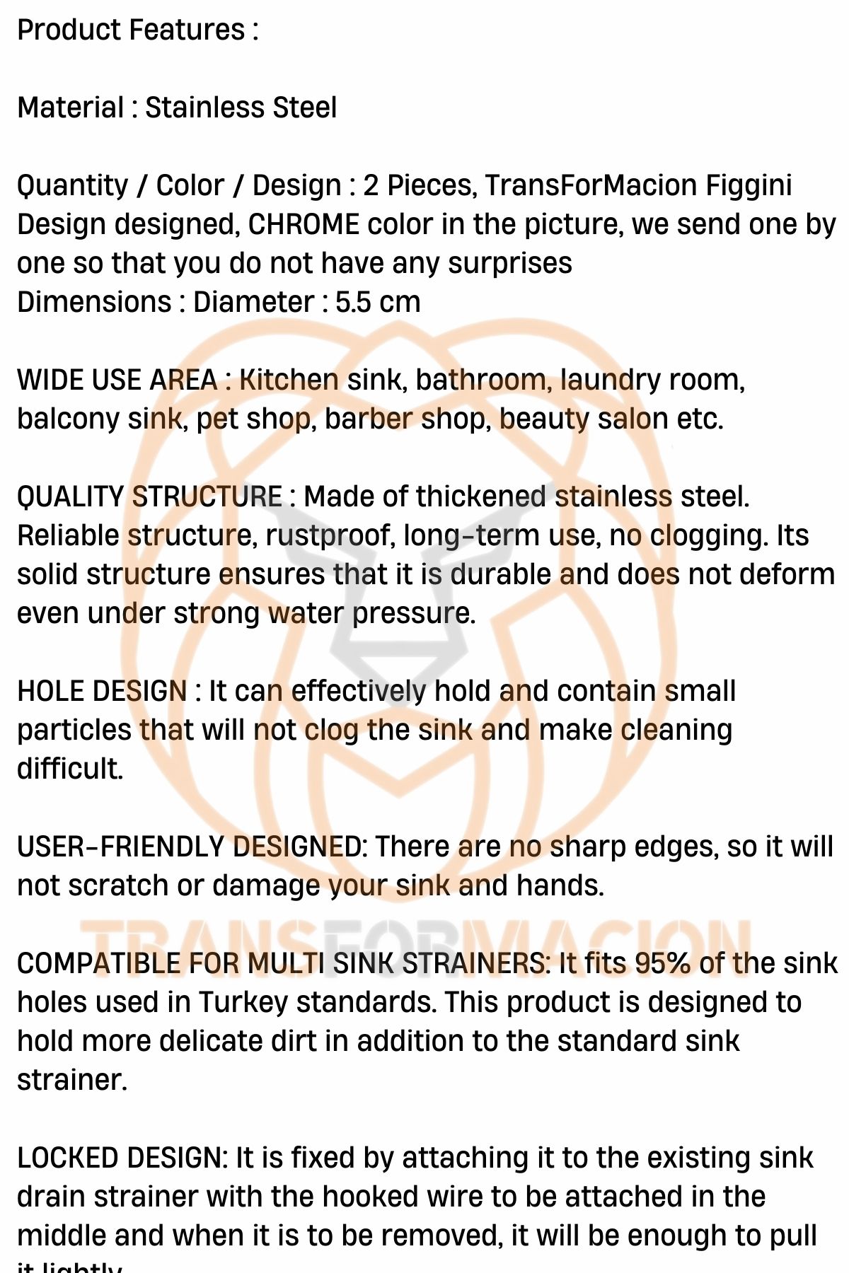 Kilitlenebilir Metal Lavabo Evye Süzgeci 2 ADET 721234