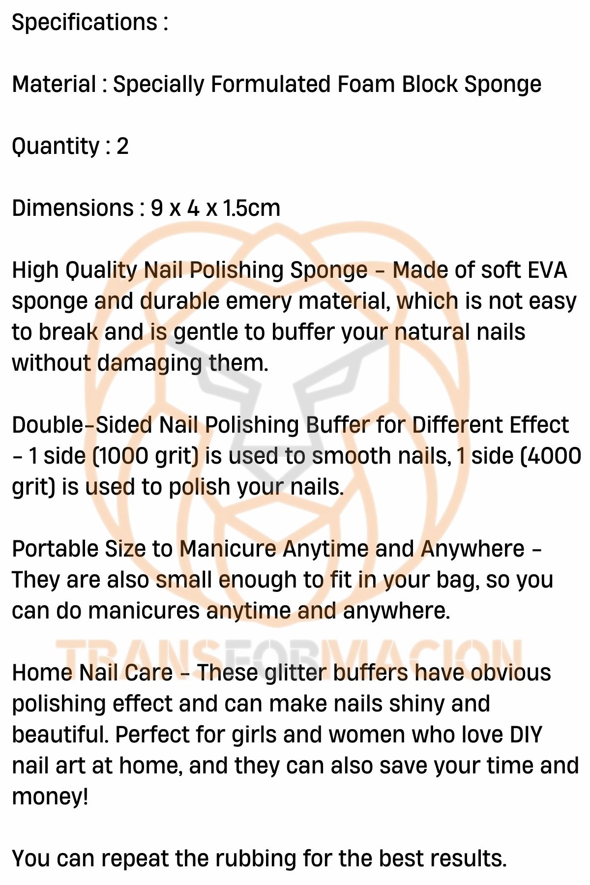 Tırnak Törpü ve Parlatma Blok Sünger 2 Yüzeyli 2 ADET 721235