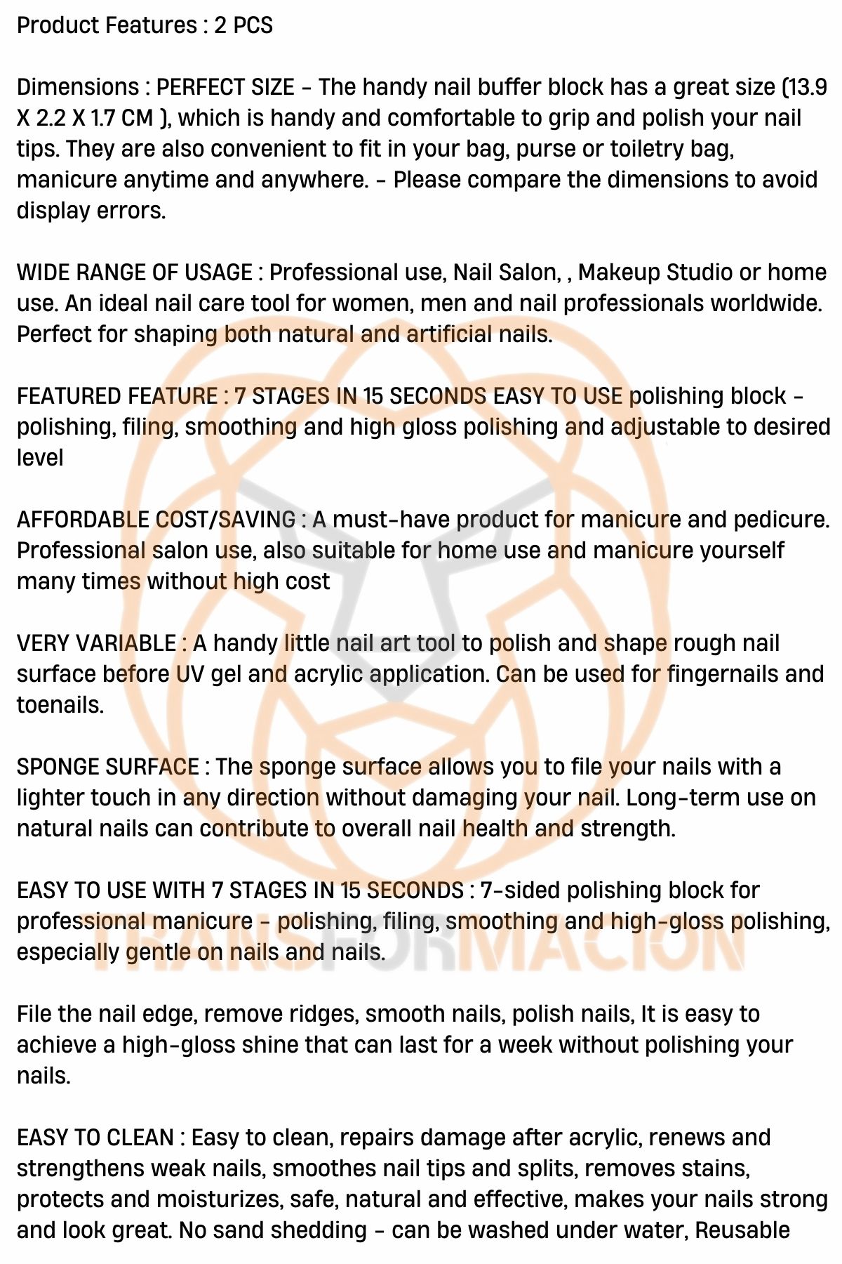 7 Yüzeyli Tırnak Törpü ve Parlatma Blok Sünger Solingen Professional 2 adet  721236