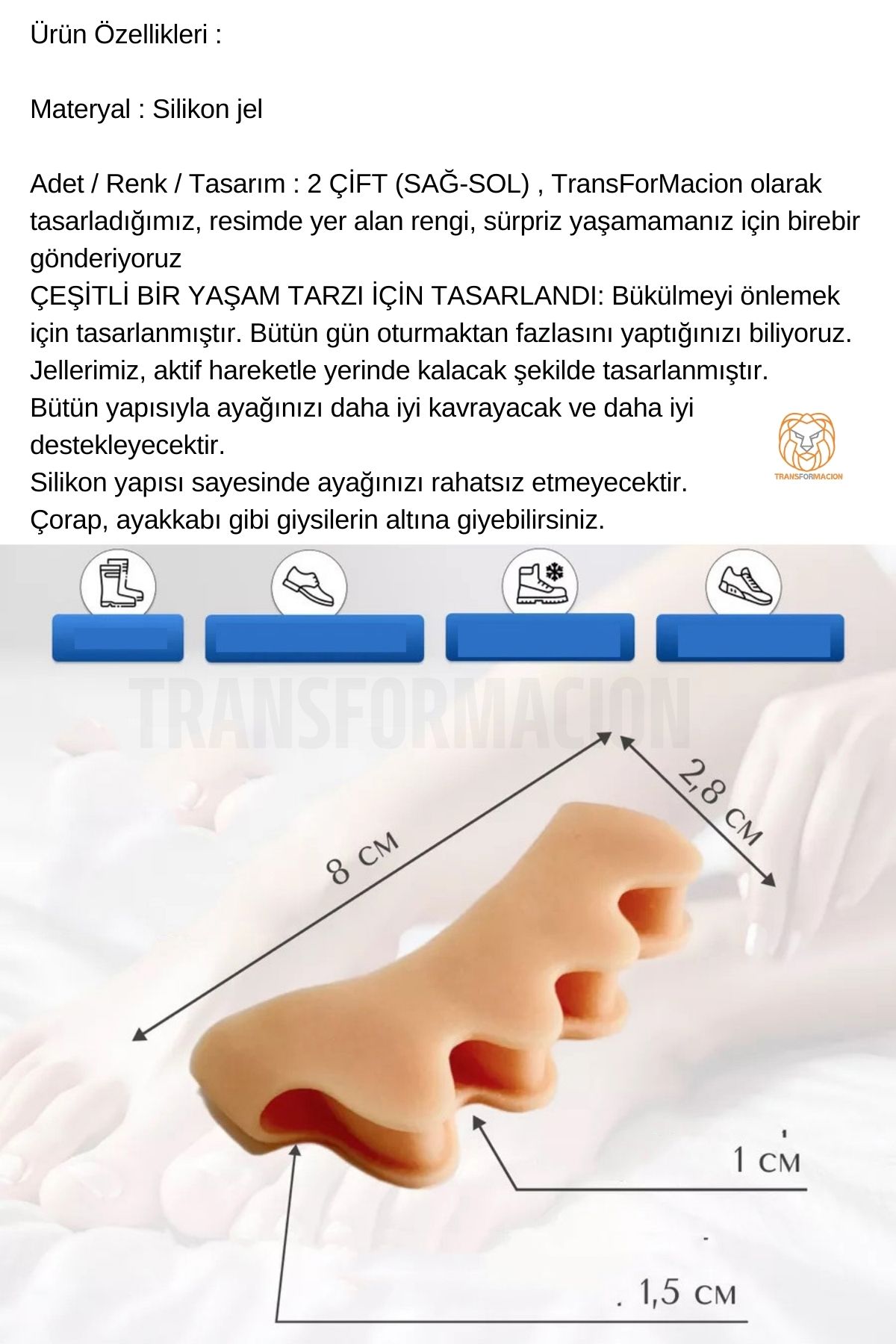 TransForMacion 5 Baş Parmak Ayırıcı ve Rahatlatıcı 2 ÇİFT 721247