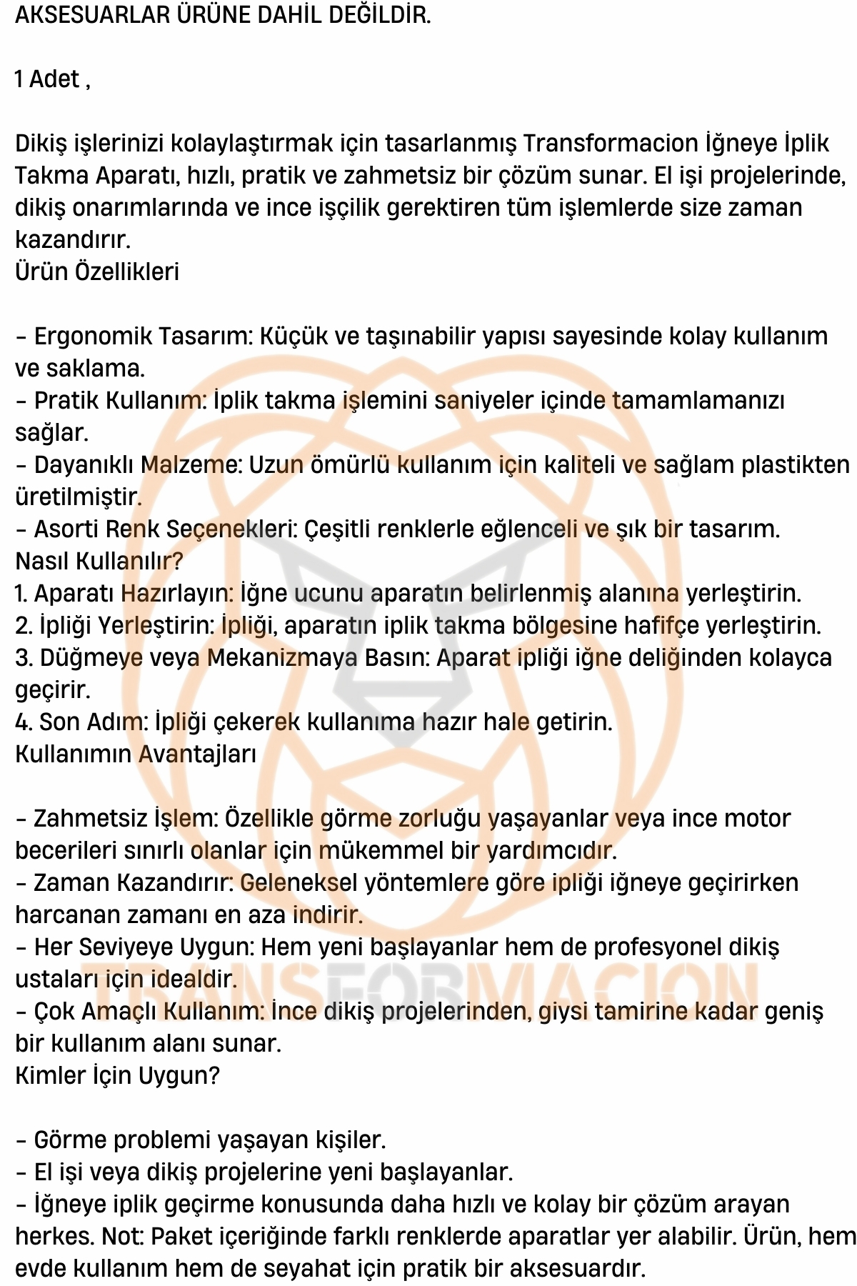Dikiş Sökme ve İğne İplik Takma Aparatı 721249
