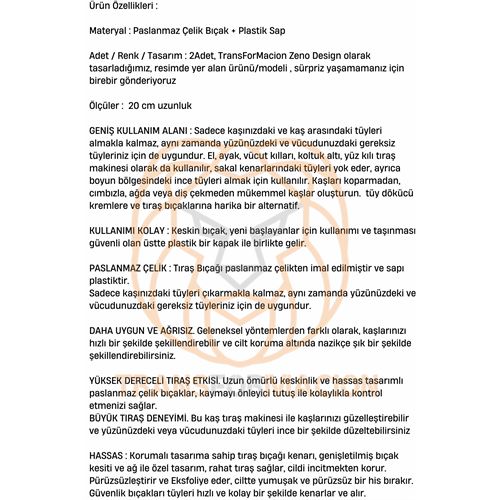 TransForMacion Erkek Kaş Şekillendirme Tüy Alma Jileti 2 ADET 721252