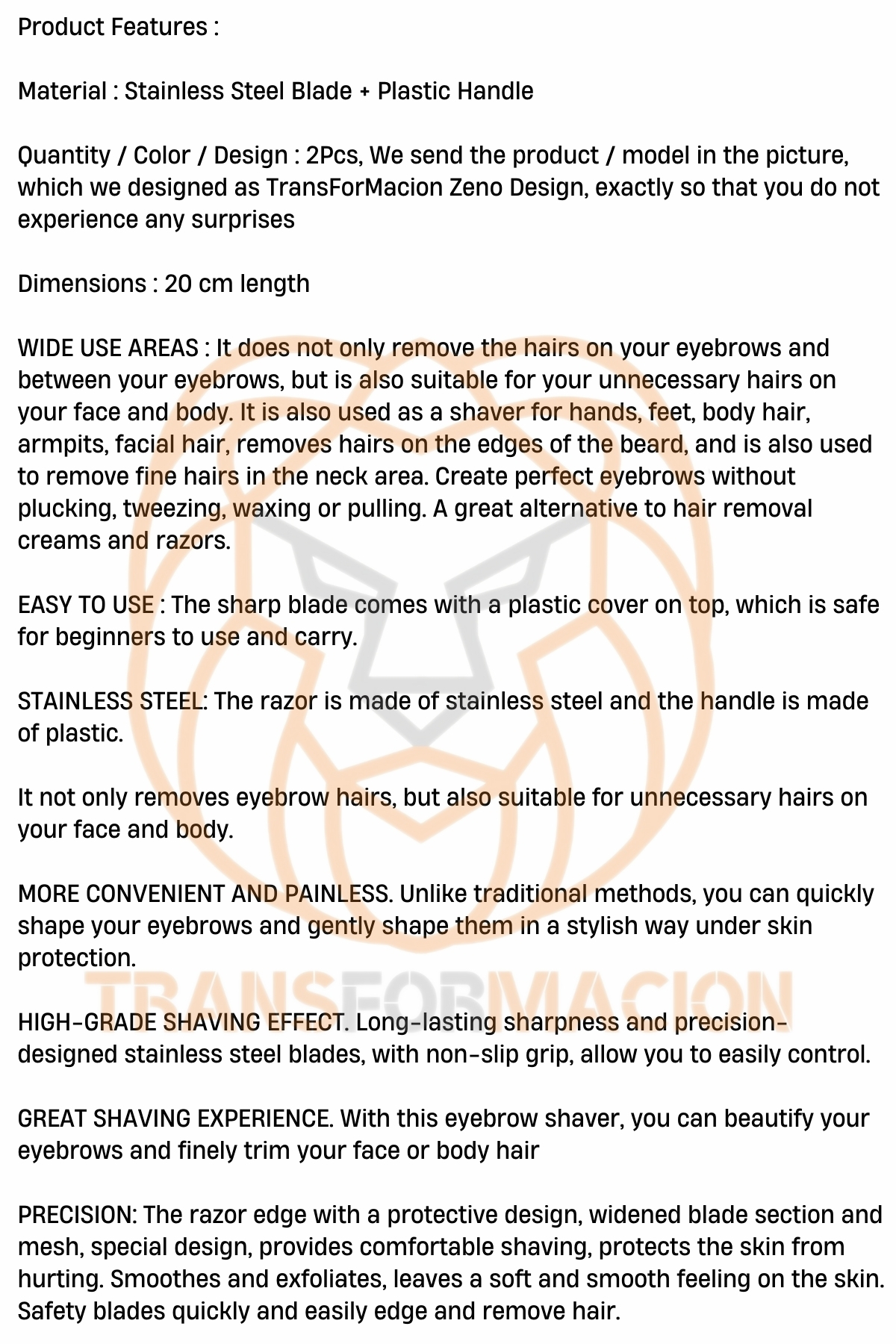 Erkek Kaş Şekillendirme Tüy Alma Jileti 2 ADET 721252