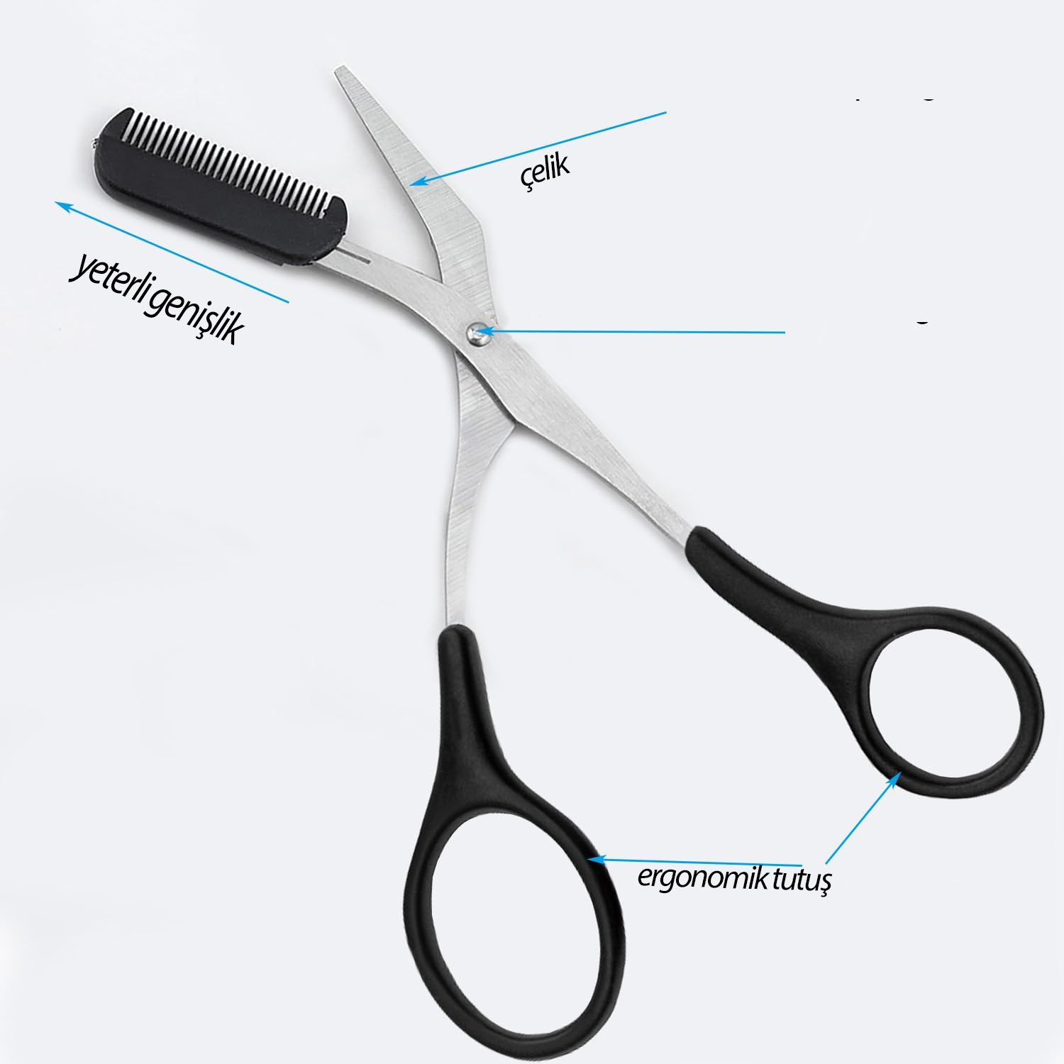 TransForMacion Erkek Taraklı Kaş Makası Kaş Düzeltme Bakım Makası 721255