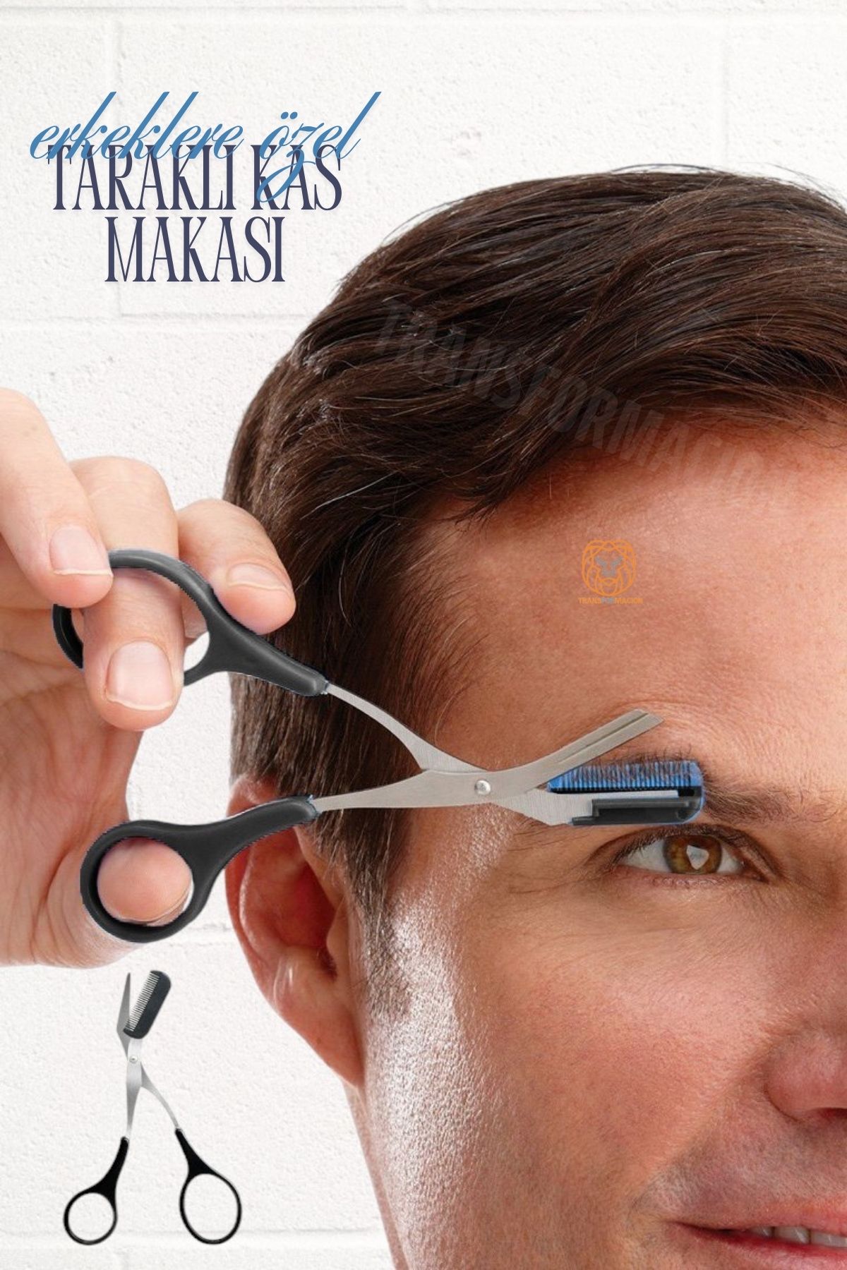 TransForMacion Erkek Taraklı Kaş Makası Kaş Düzeltme Bakım Makası 721255