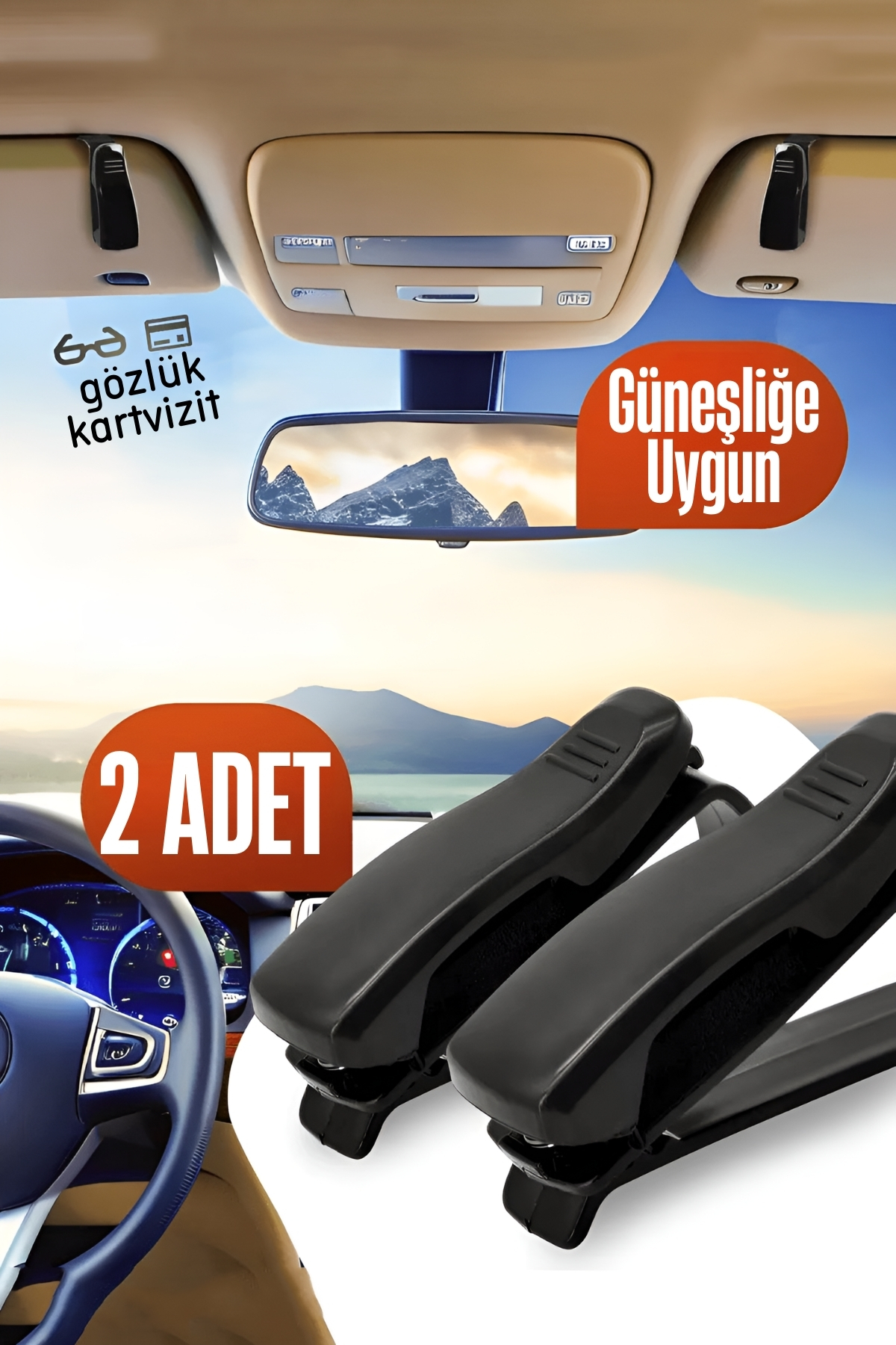Araç Gözlük Tutucu Güneşliğe Uygun Mini 2 ADET 721257 