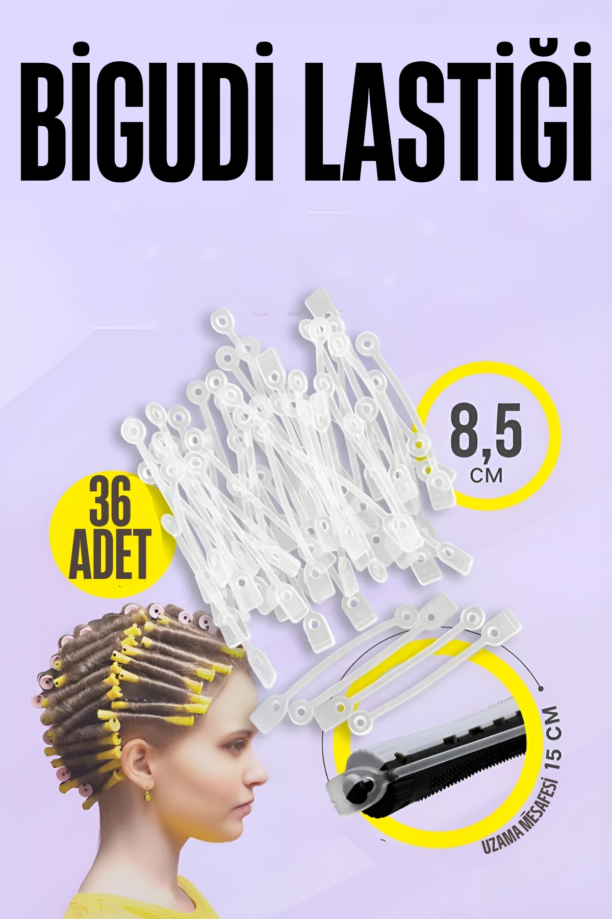 Bigudi Lastiği Perma Lastikleri 36 ADET 721259 