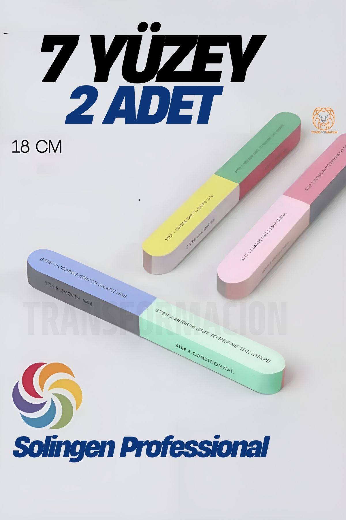 7 Yüzeyli Tırnak Törpü ve Parlatma Blok Sünger Solingen Professional 