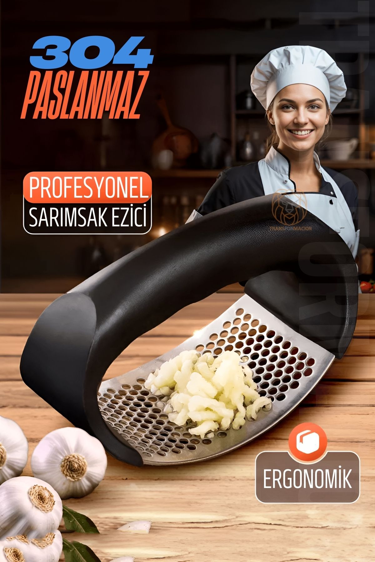 Sarımsak Ezici Zencefil Meyve Ezici 304 Paslanmaz Çelik 