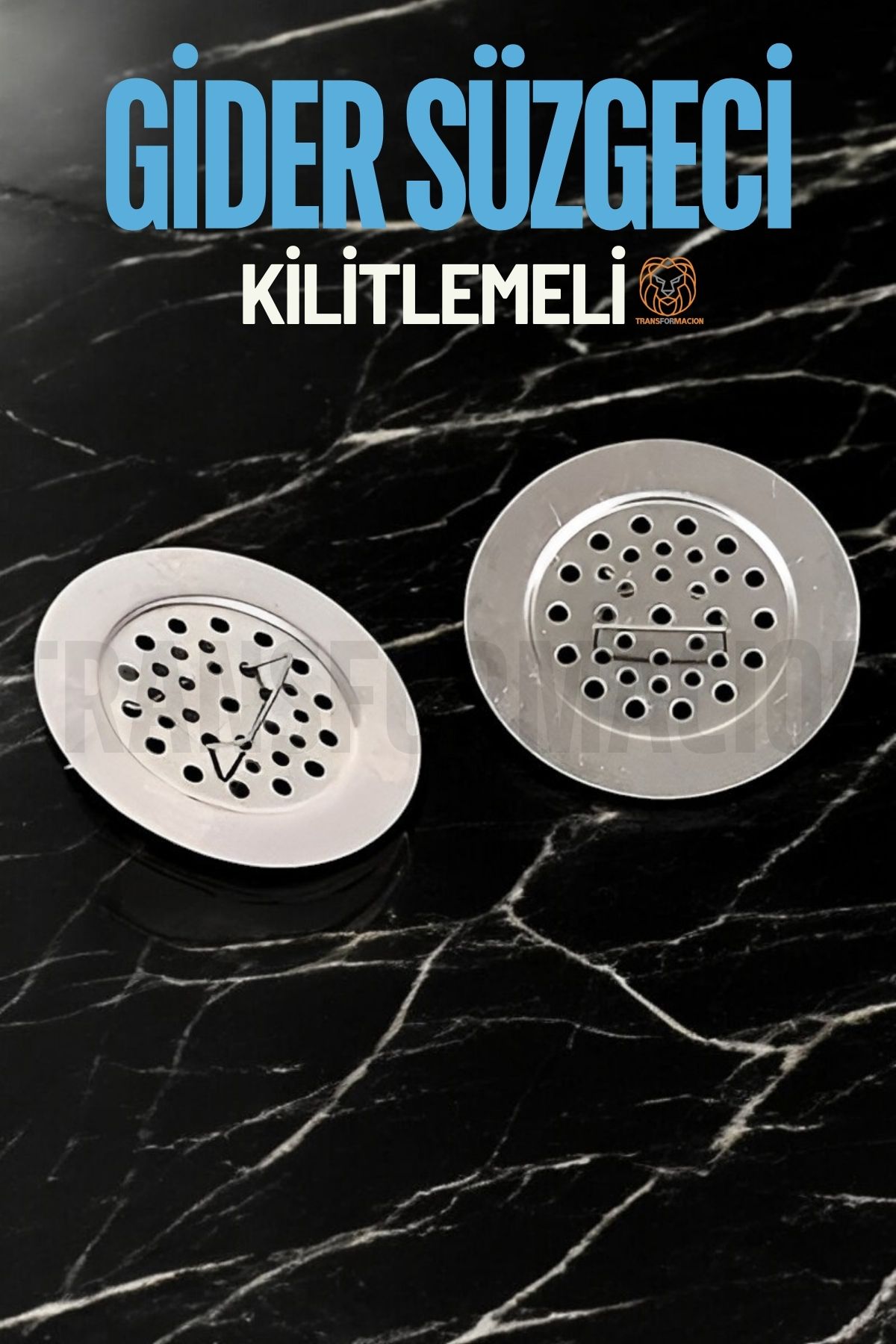 Kilitlenebilir Metal Lavabo Evye Süzgeci 2 ADET 
