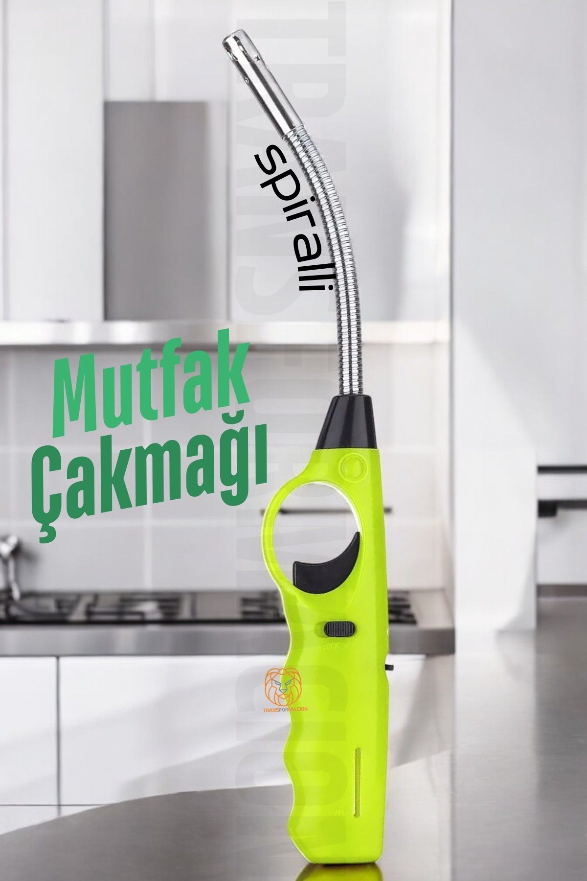 Spiralli Mutfak Çakmağı Barbekü Mangal Mum Çakmağı 