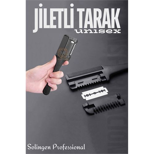 ModaCar Jiletli Tarak Saç İnceltme Saç Kırığı İçin Jiletli Tarak Solingen Professional 