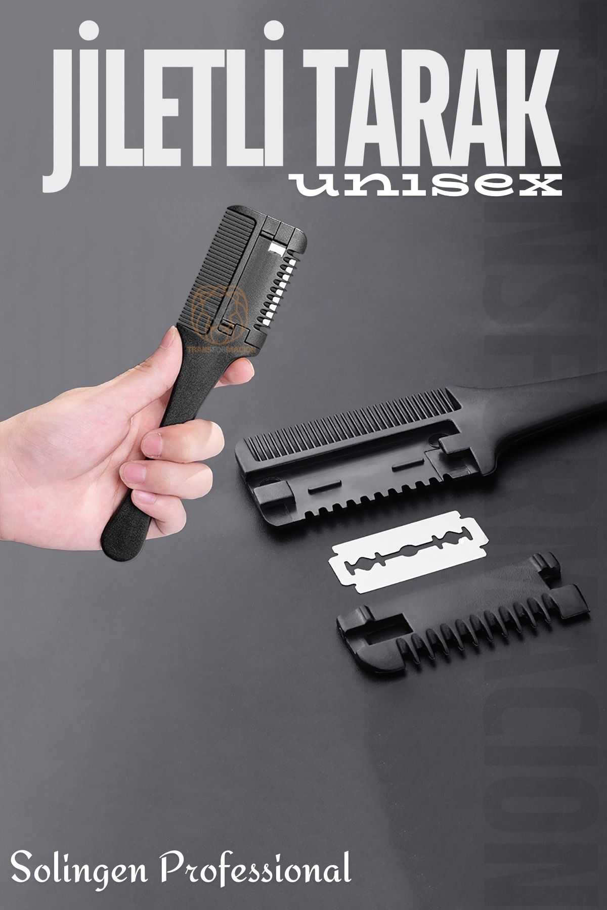 ModaCar Jiletli Tarak Saç İnceltme Saç Kırığı İçin Jiletli Tarak Solingen Professional 