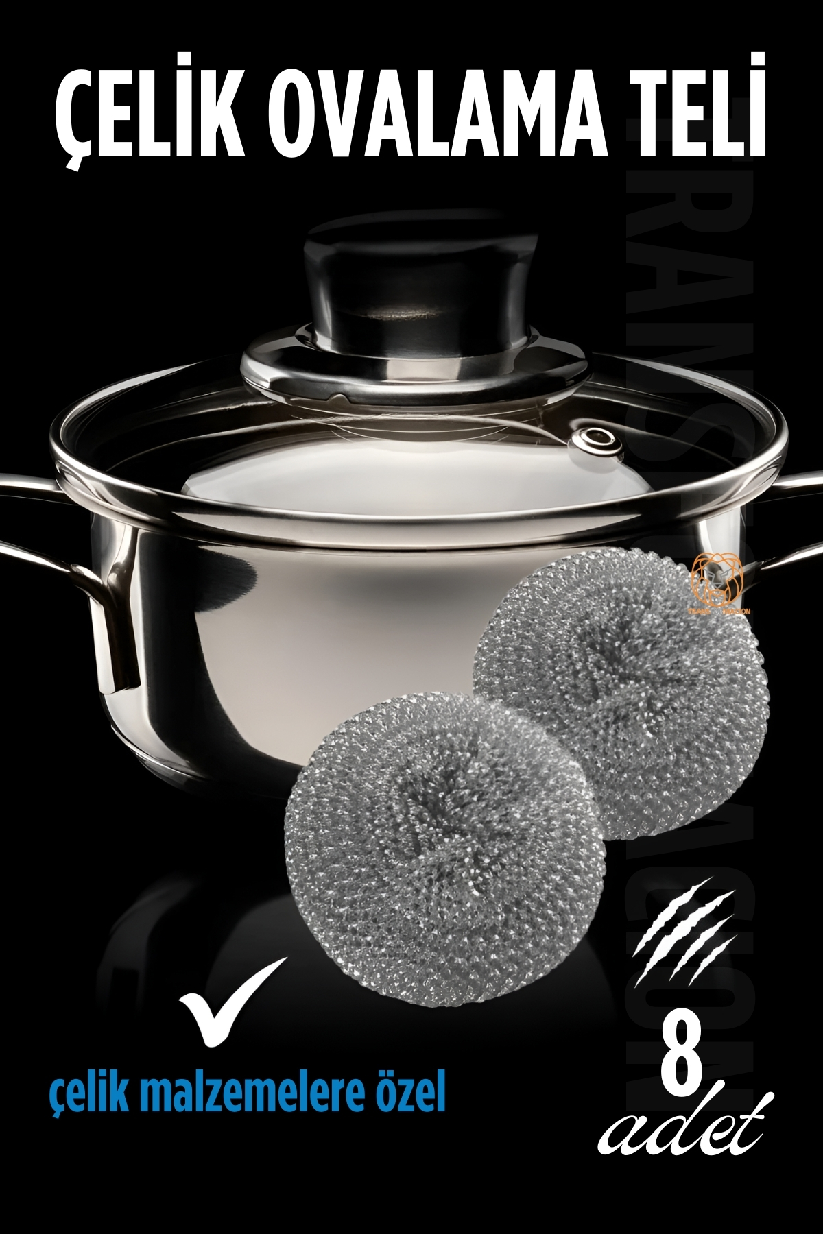 Çelik Bulaşık Ovalama Teli 8 Adet 