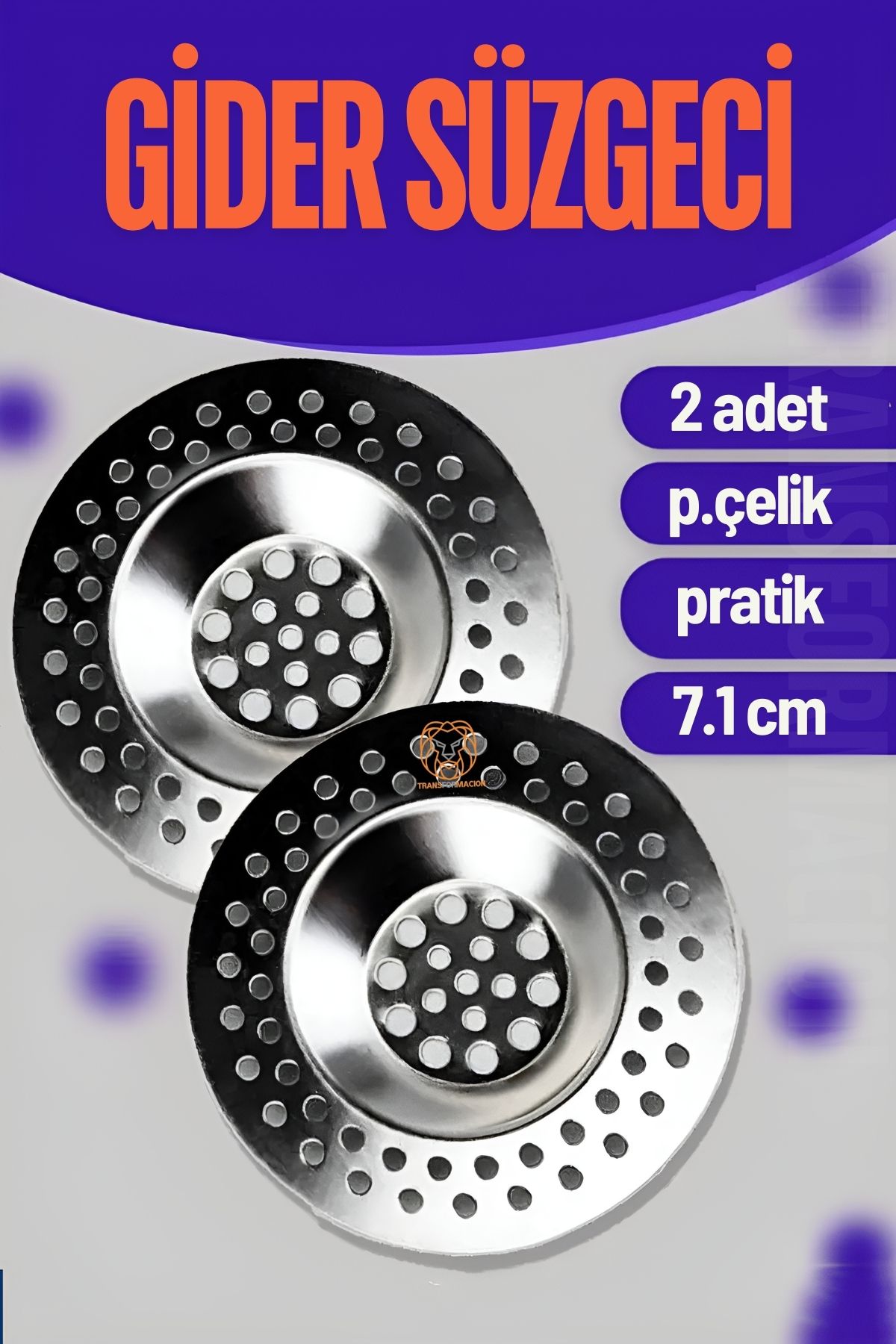 Çelik Lavabo Süzgeci 2 ADET 