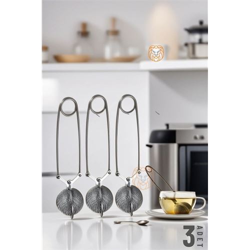 ModaCar Kıskaçlı Bitki Çayı Filtresi Top Çay Demliği Çay Filtresi Maşası 3 adet 