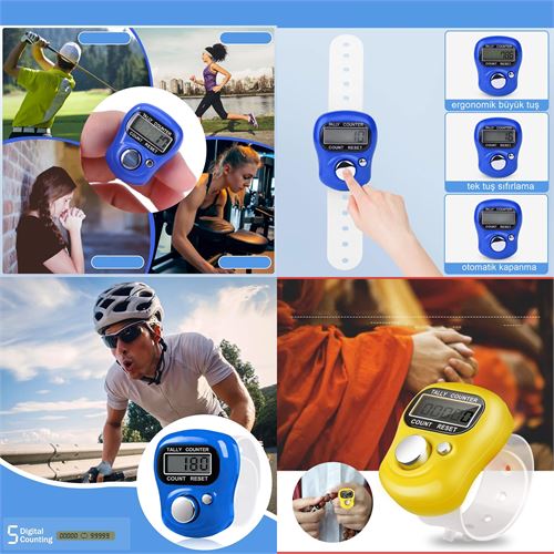 Transformacion Zikirmatik Dijital Parmak Sayacı Sıfırlanabilir 5 Haneli LCD Ekran 2 ADET 721281