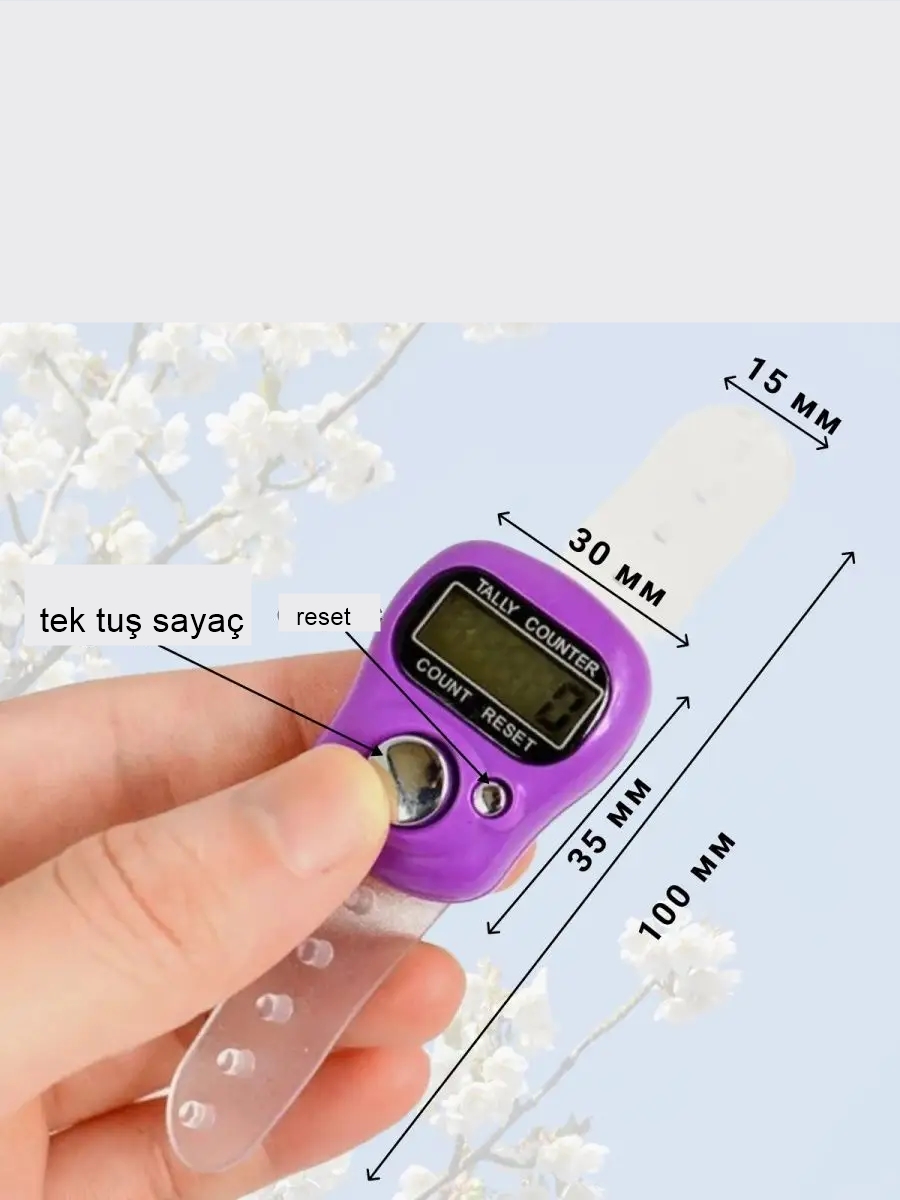 Zikirmatik Dijital Parmak Sayacı Sıfırlanabilir 5 Haneli LCD Ekran 2 ADET 721281