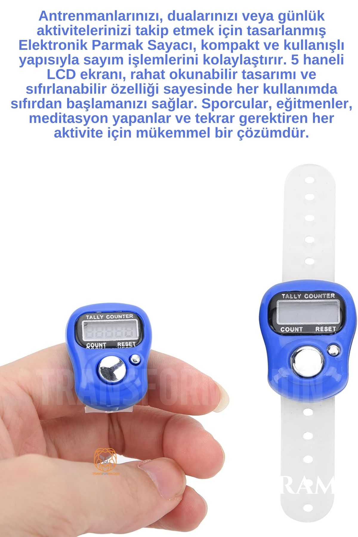Zikirmatik Dijital Parmak Sayacı Sıfırlanabilir 5 Haneli LCD Ekran 2 ADET 721281