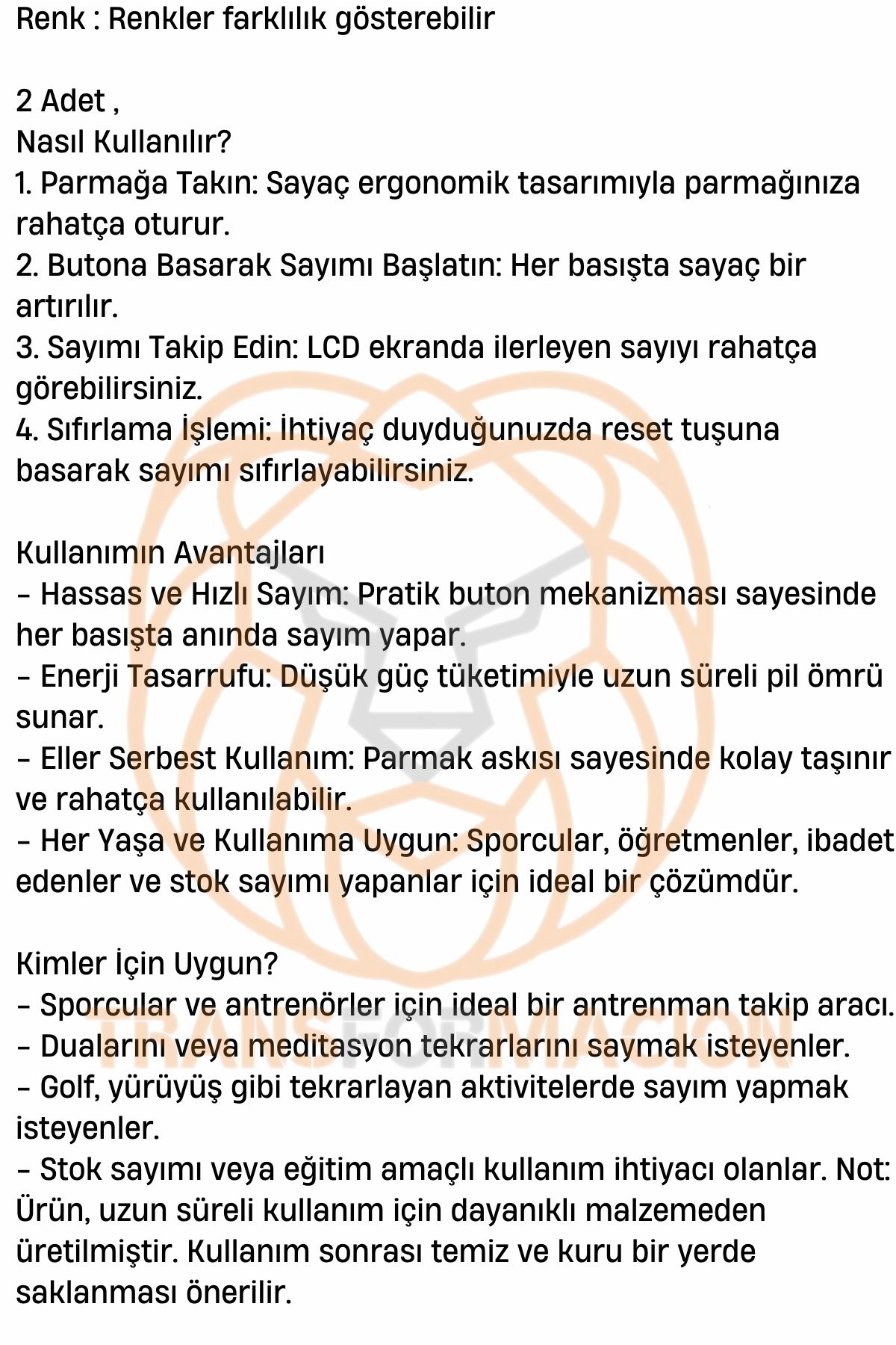 Zikirmatik Dijital Parmak Sayacı Sıfırlanabilir 5 Haneli LCD Ekran 2 ADET 721281