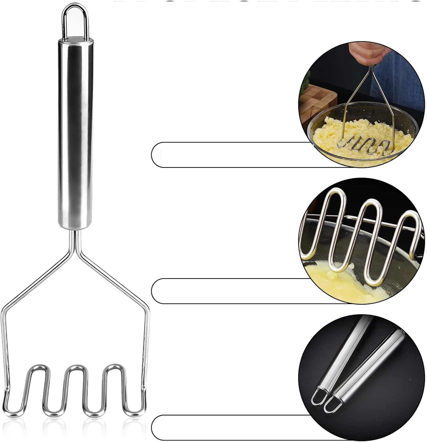 Patates Ezici  304 Paslanmaz Çelik Havuç Muz Avokado Ezici 721298