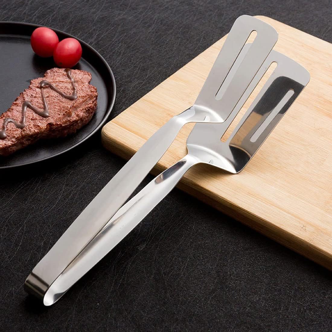 Spatulalı Maşa Biftek Balık Maşası 304 Paslanmaz Çelik 721299