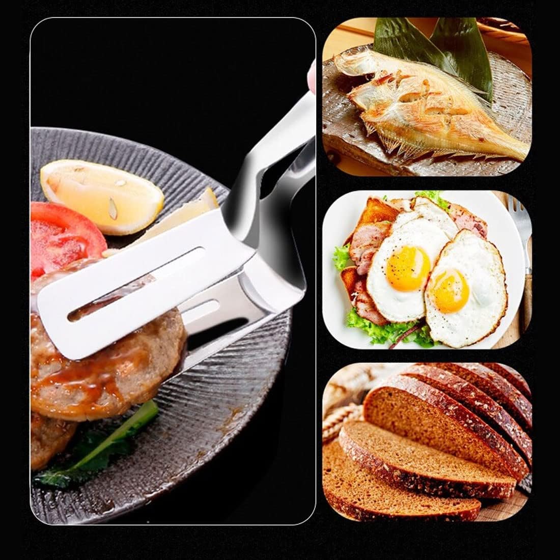 Spatulalı Maşa Biftek Balık Maşası 304 Paslanmaz Çelik 721299