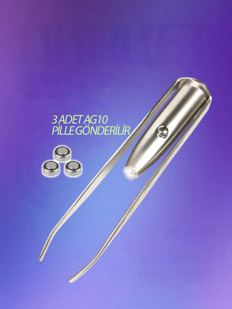 Led Işıklı Cımbız Kirpik Kaş Cımbız Epilasyon Cımbızı 721301