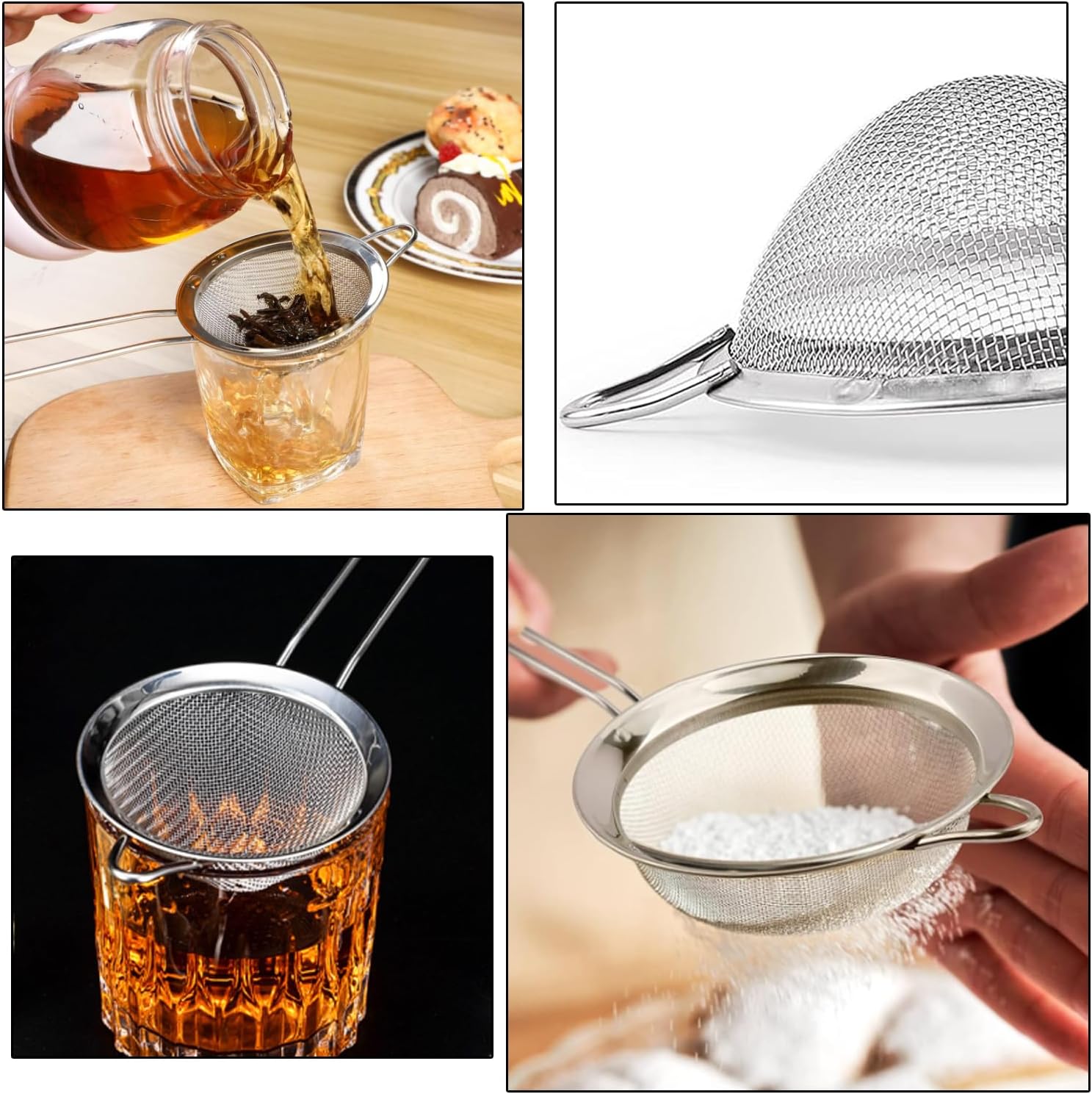 Klasik Çay Süzgeci 304 Paslanmaz Çelik 2 ADET 721306