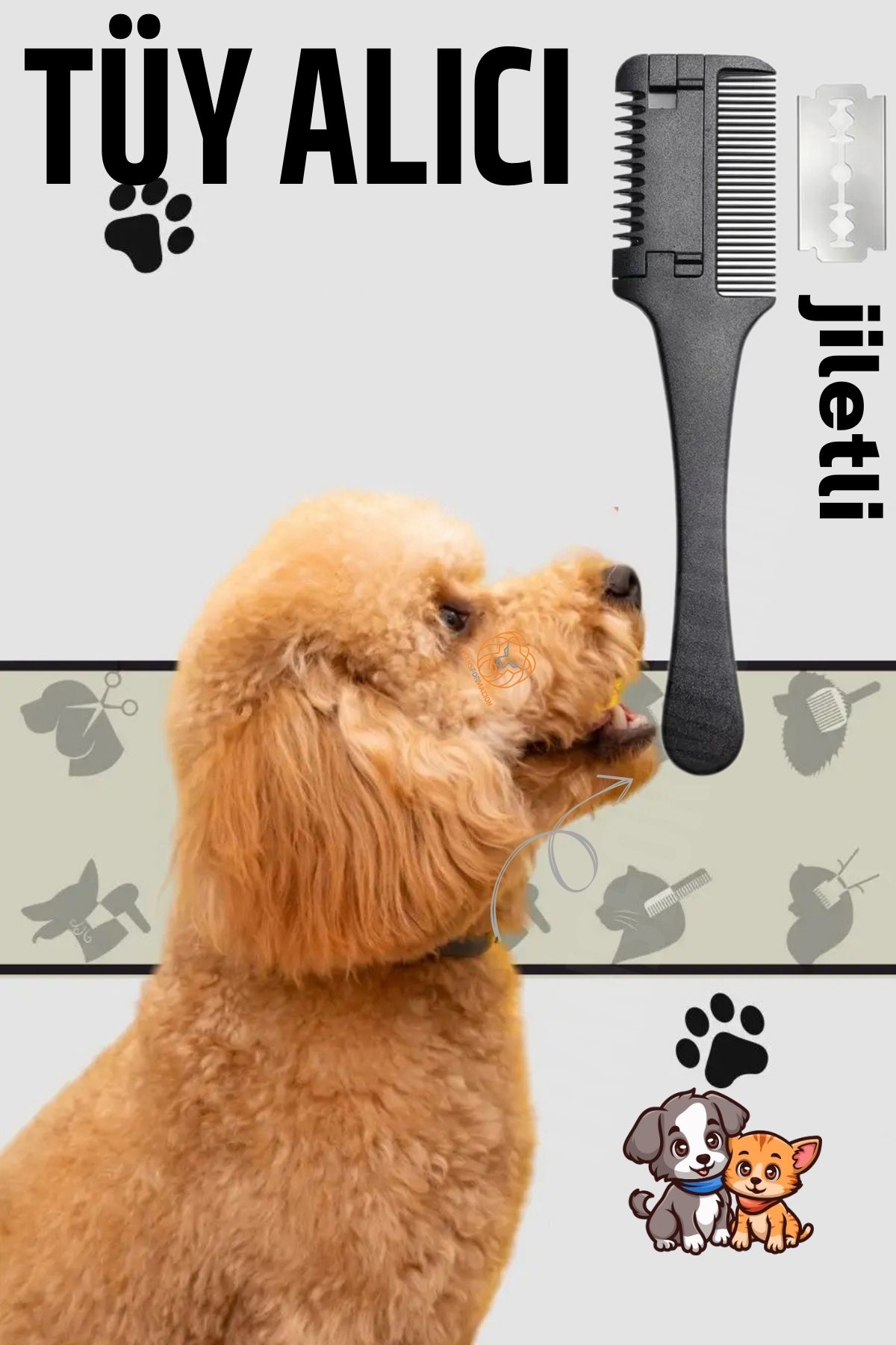Kedi ve Köpek Jiletli Tüy Alma Tarağı 721307