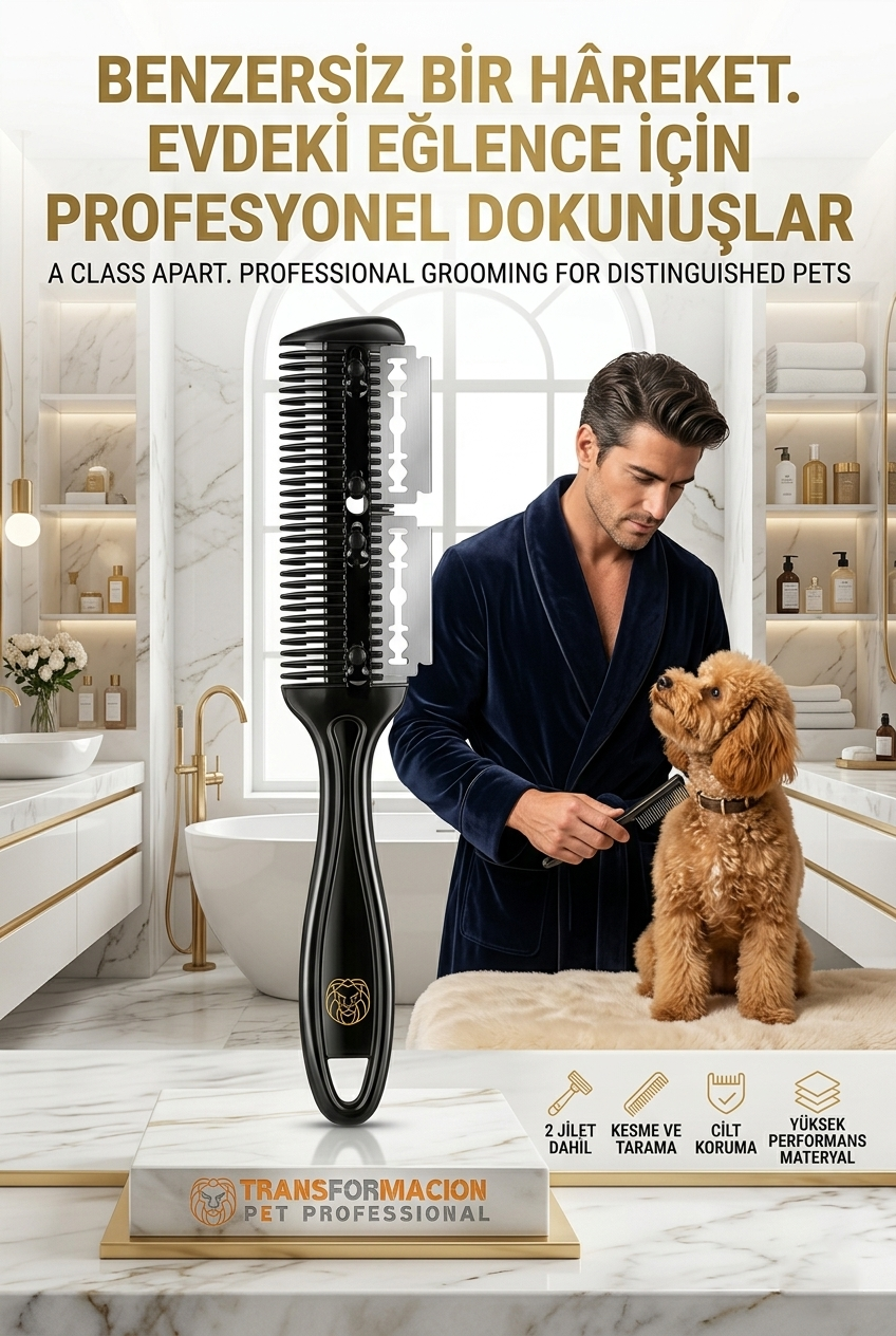 Kedi ve Köpek Çift Jiletli Tüy Alma Tarağı 721308