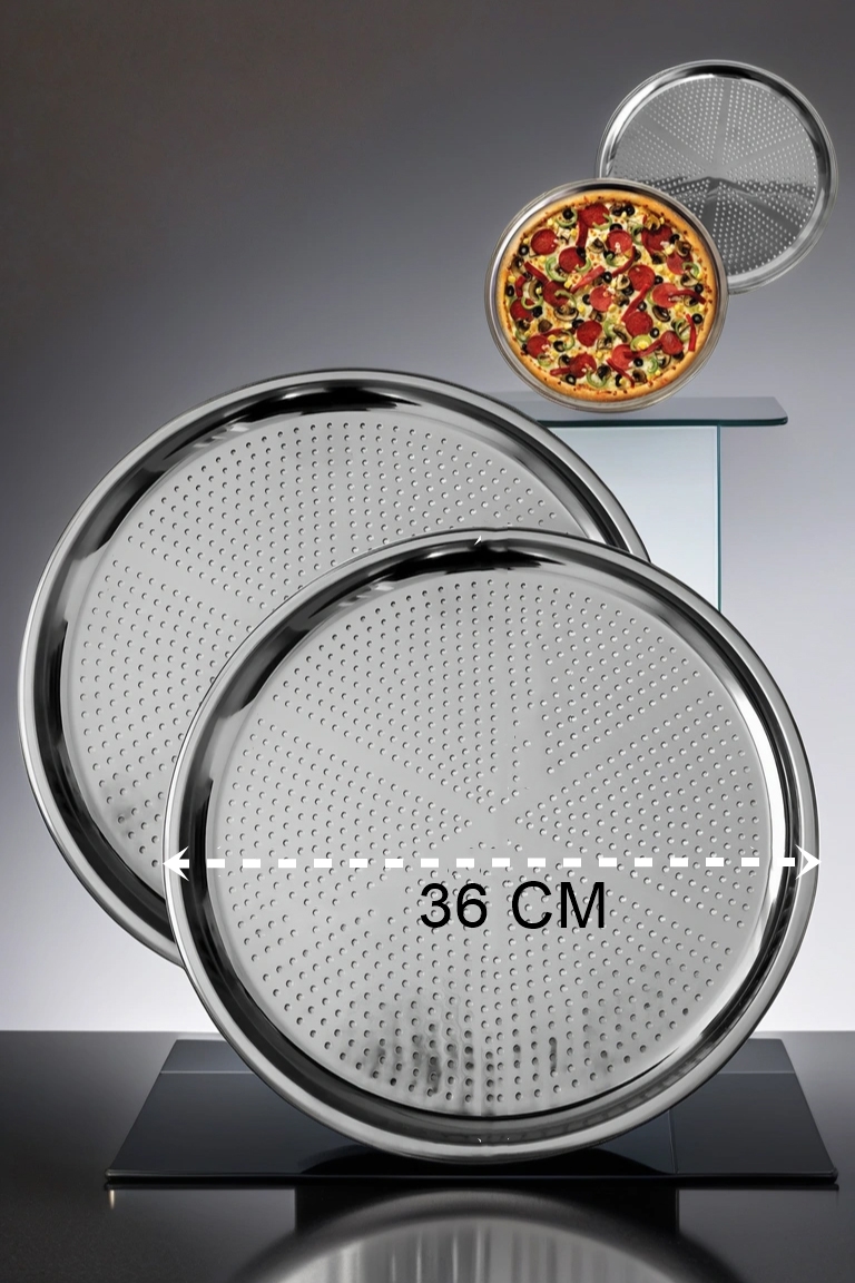 Lahmacun Pizza Pide Pişirme Tepsisi 36 CM 2 li SET 721315