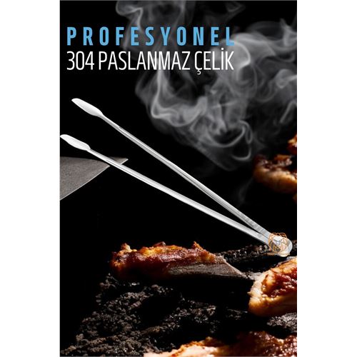TransForMacion Barbekü Mangal Maşası Kömür Köz Maşası 304 Paslanmaz Çelik 721320
