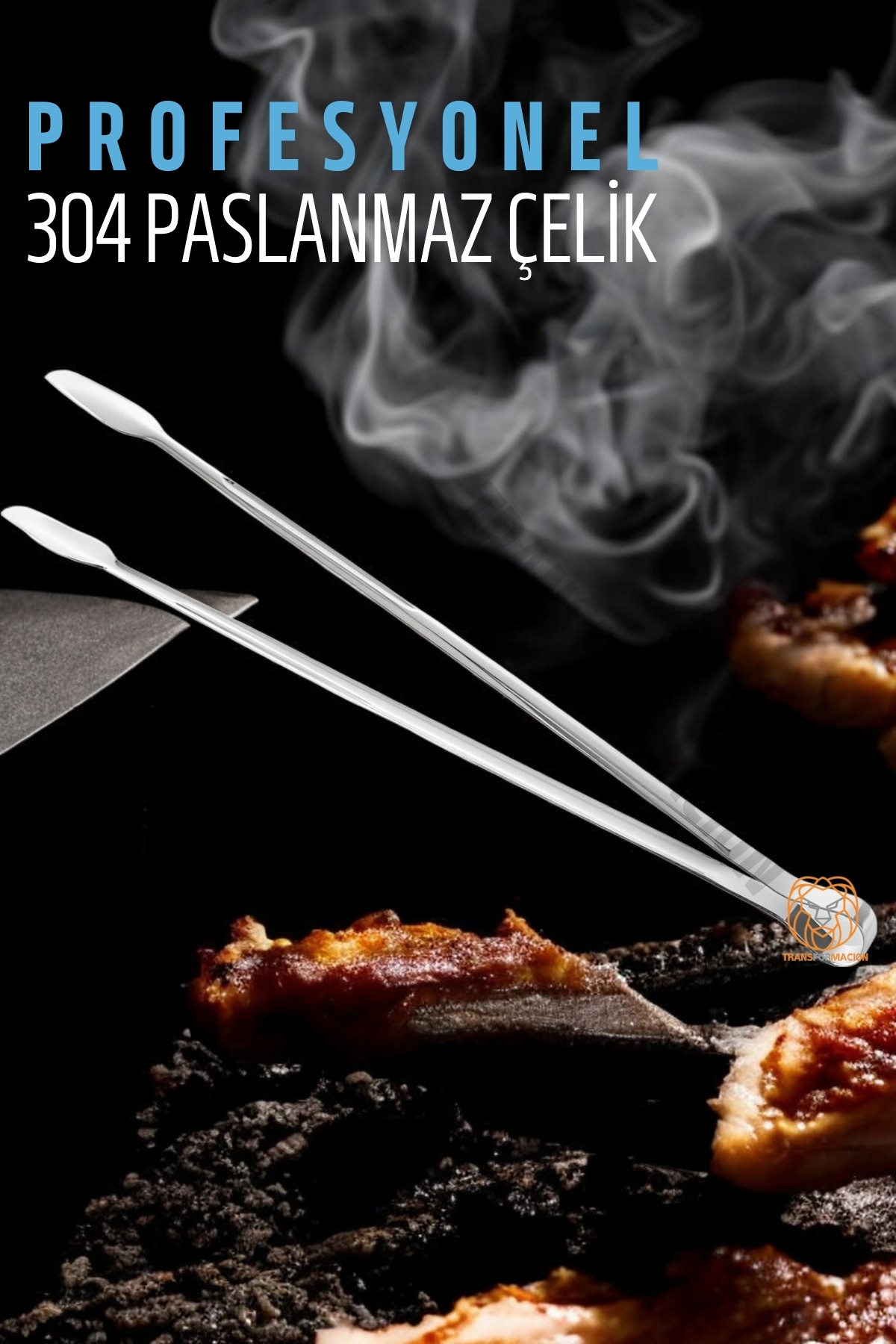 Barbekü Mangal Maşası Kömür Köz Maşası 304 Paslanmaz Çelik 721320