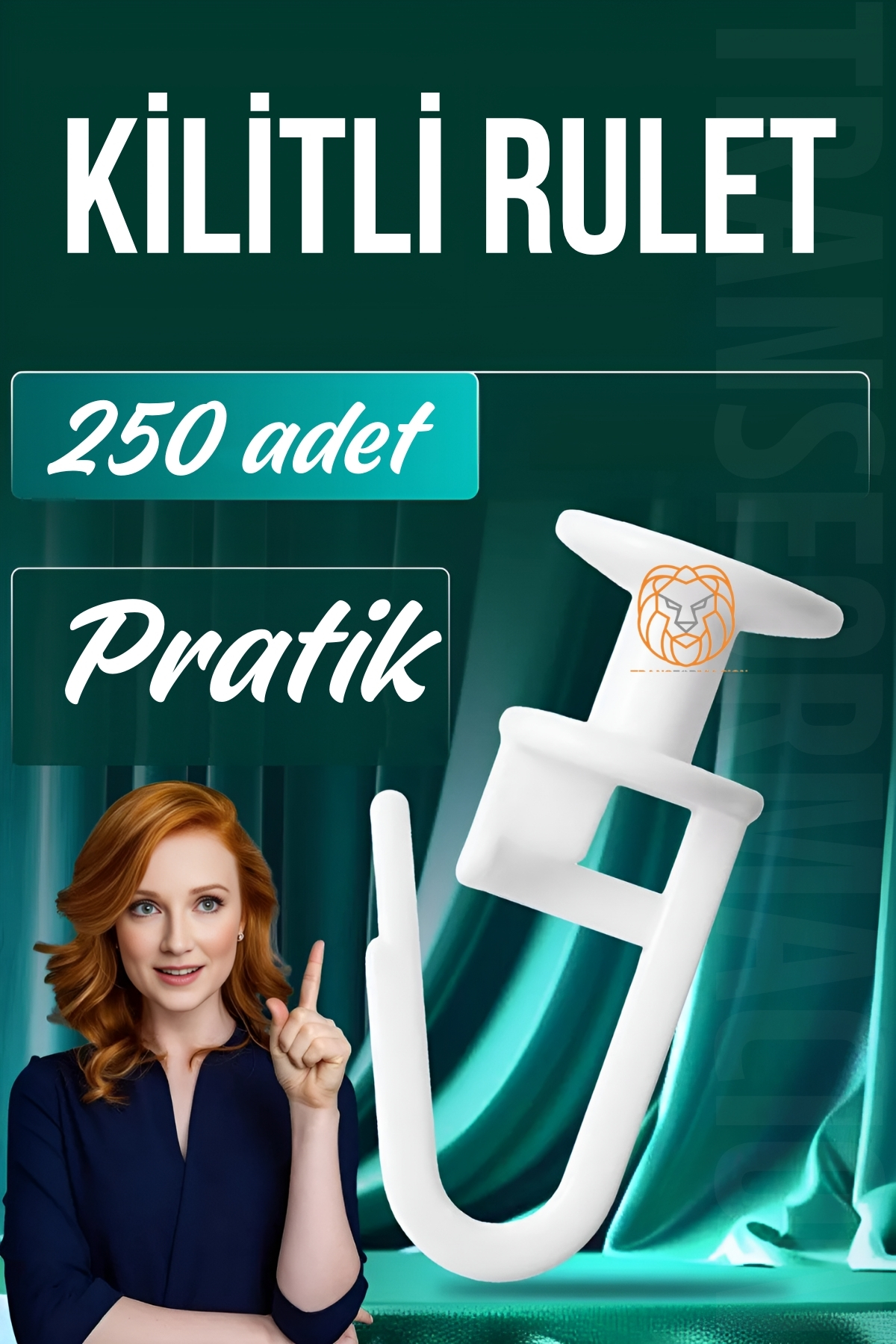 Kilitli Perde Düğmesi Perde Ruleti Perde Düğmesi 250 Adet 721328