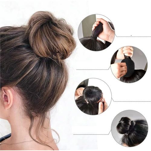 TransForMacion Siyah Saç Topuz Süngeri  2 ADET 14 CM Çap 6 cm Kalınlık  721341