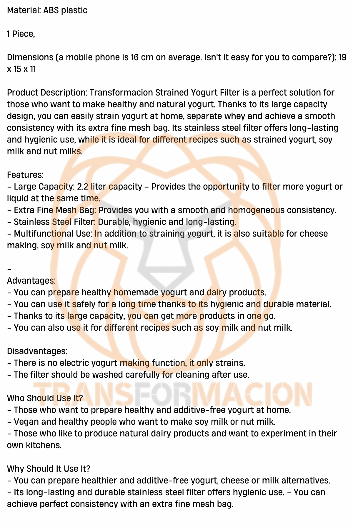 Yoğurt Süzücü Süzme Yoğurt Filtresİ Yoğurt Süzgeci 721348