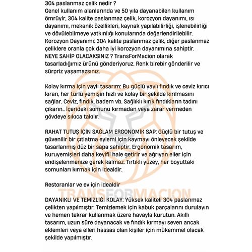 TransForMacion Fındık ve Ceviz Kırıcı 304 Paslanmaz Çelik 721349