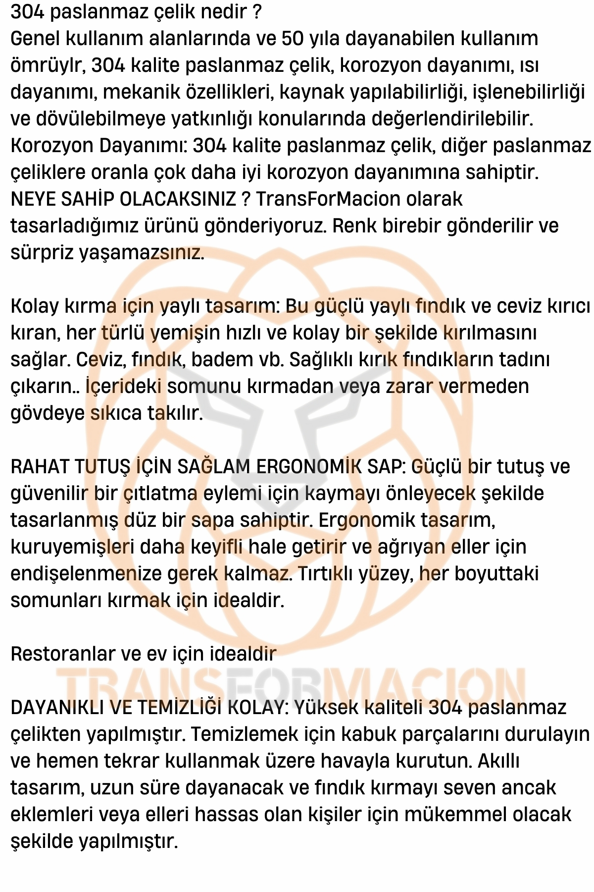 Fındık ve Ceviz Kırıcı 304 Paslanmaz Çelik 721349