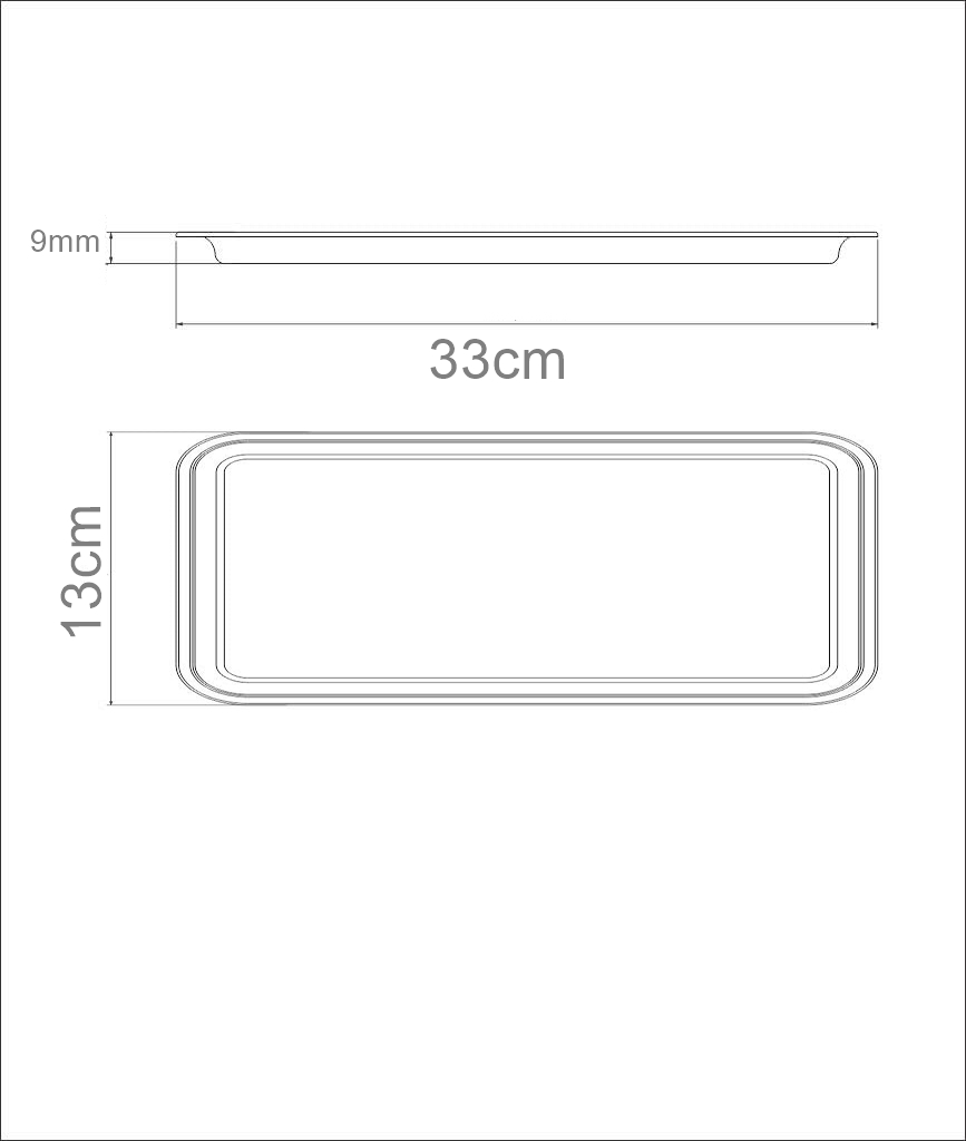Sunum Tepsisi Çay Kahve Tepsisi  33x13 cm 430 Paslanmaz Çelik 721357