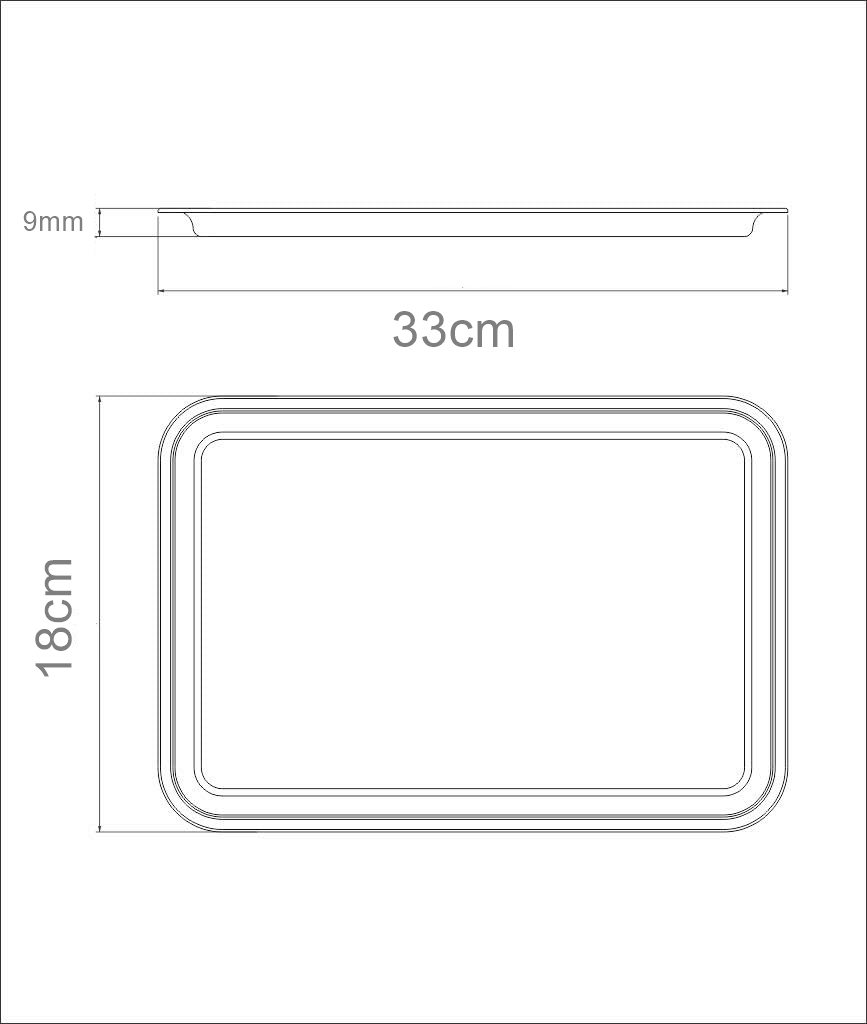 Sunum Tepsisi Çay Kahve Tepsisi  33x18 cm 430 Paslanmaz Çelik 721358