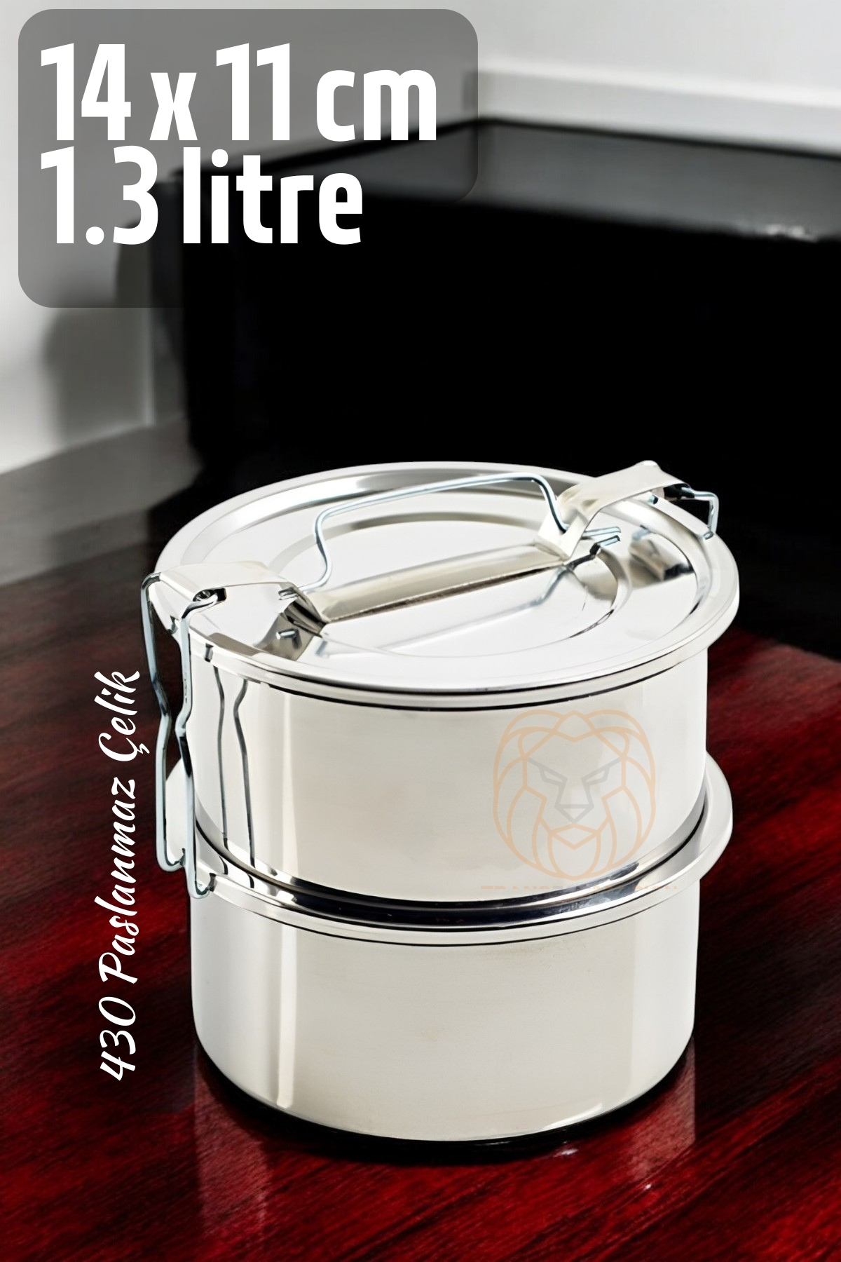 Sefer Tası Yemek Kabı Paslanmaz Çelik 2 Katlı 14 cm 1.3 LİTRE 721365