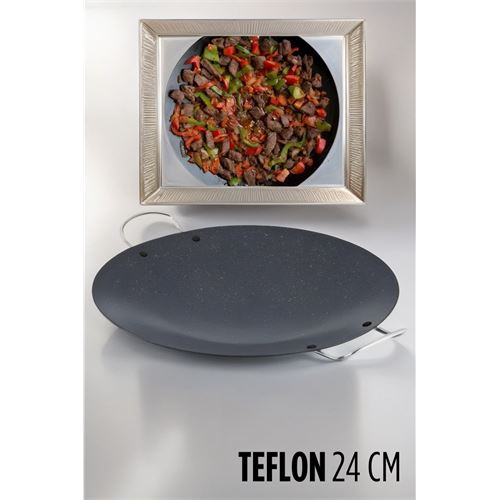 ModaCar Teflon Kavurma Tavası Gözleme Et Sote 24 CM  