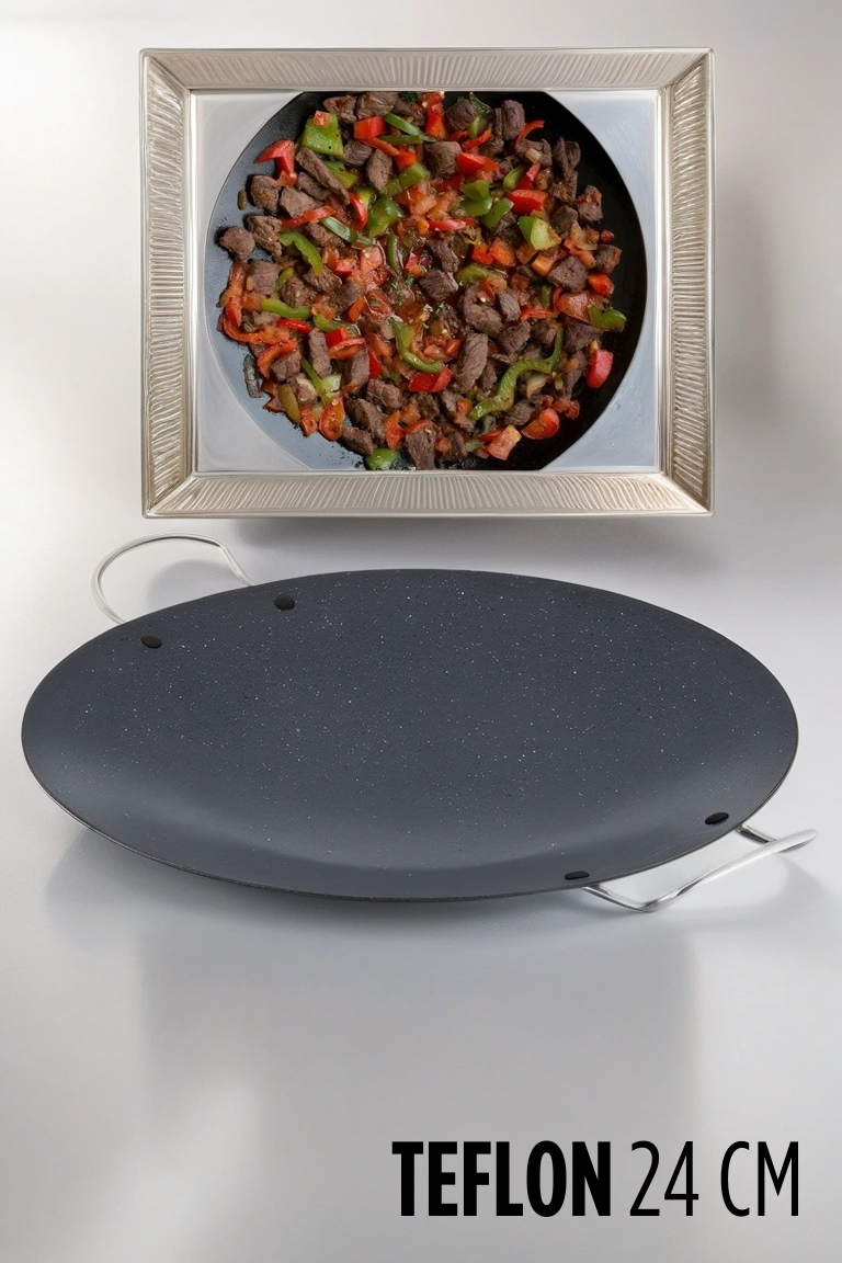 ModaCar Teflon Kavurma Tavası Gözleme Et Sote 24 CM