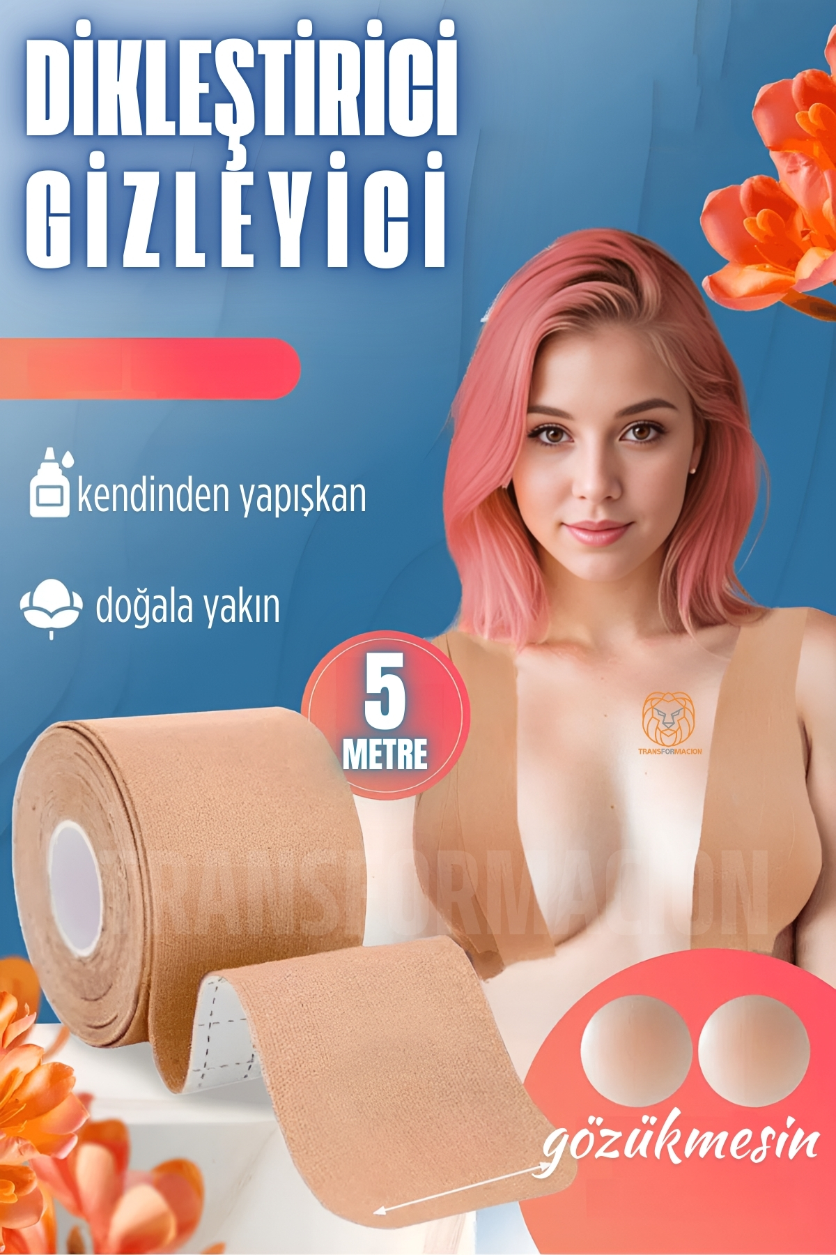 ModaCar Göğüs Dikleştirici Gizleyici Bant 5 METRE  
