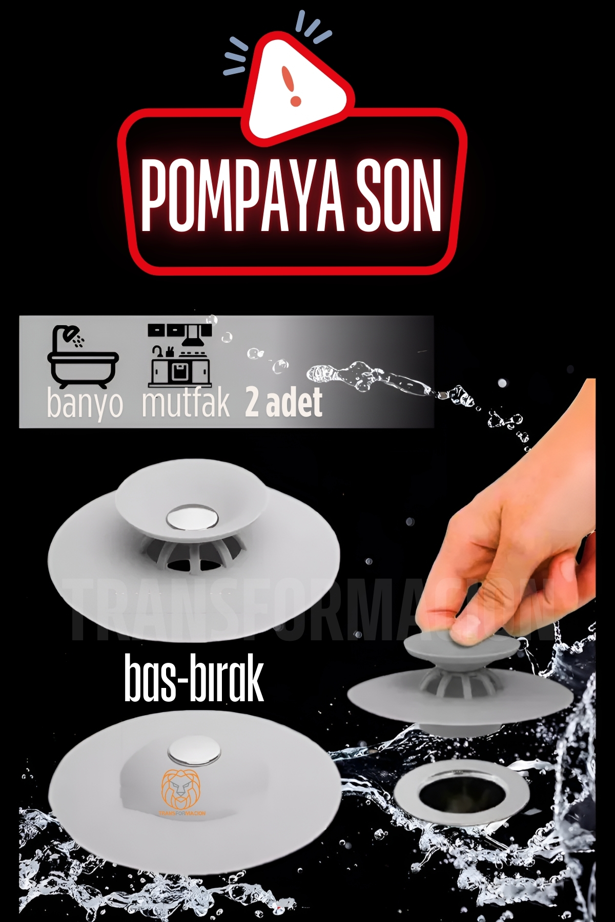 Lavabo Süzgeci Bas-Bırak 2 ADET 