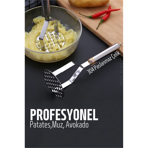 Patates Ezici  304 Paslanmaz Çelik Havuç Muz Avokado Ezici 