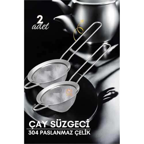 ModaCar Klasik Çay Süzgeci 304 Paslanmaz Çelik 2 ADET  