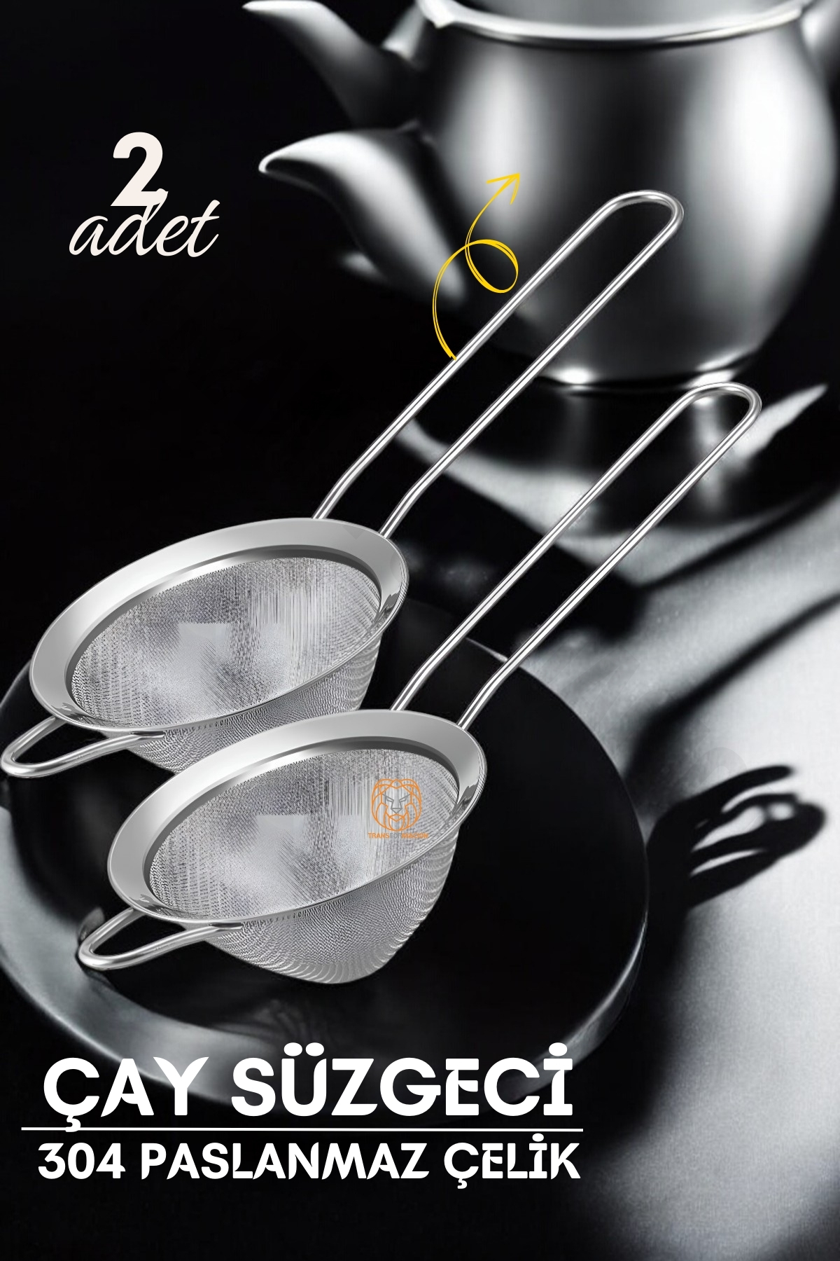 Klasik Çay Süzgeci 304 Paslanmaz Çelik 2 ADET  
