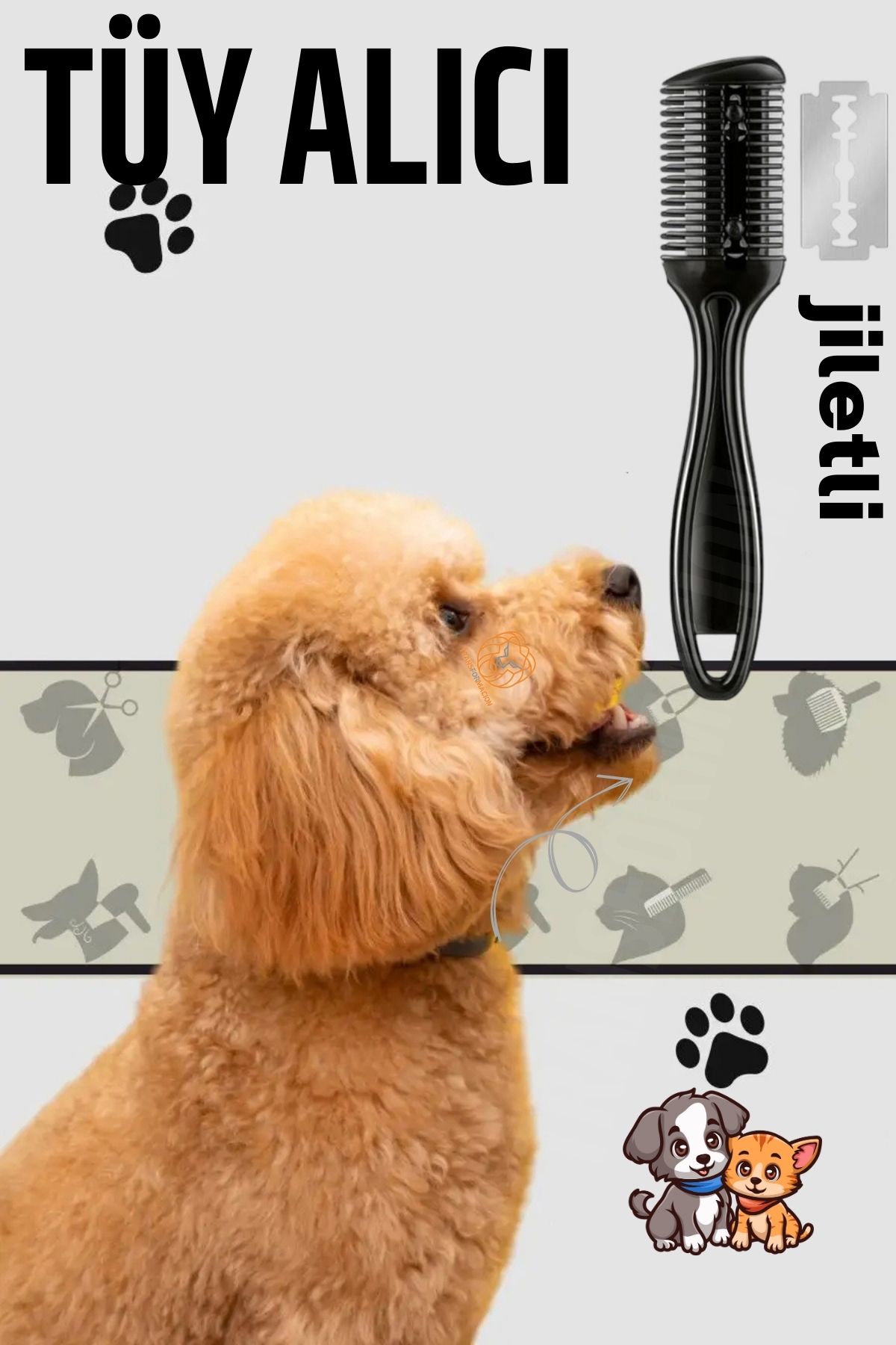 Kedi ve Köpek Jiletli Tüy Alma Tarağı  